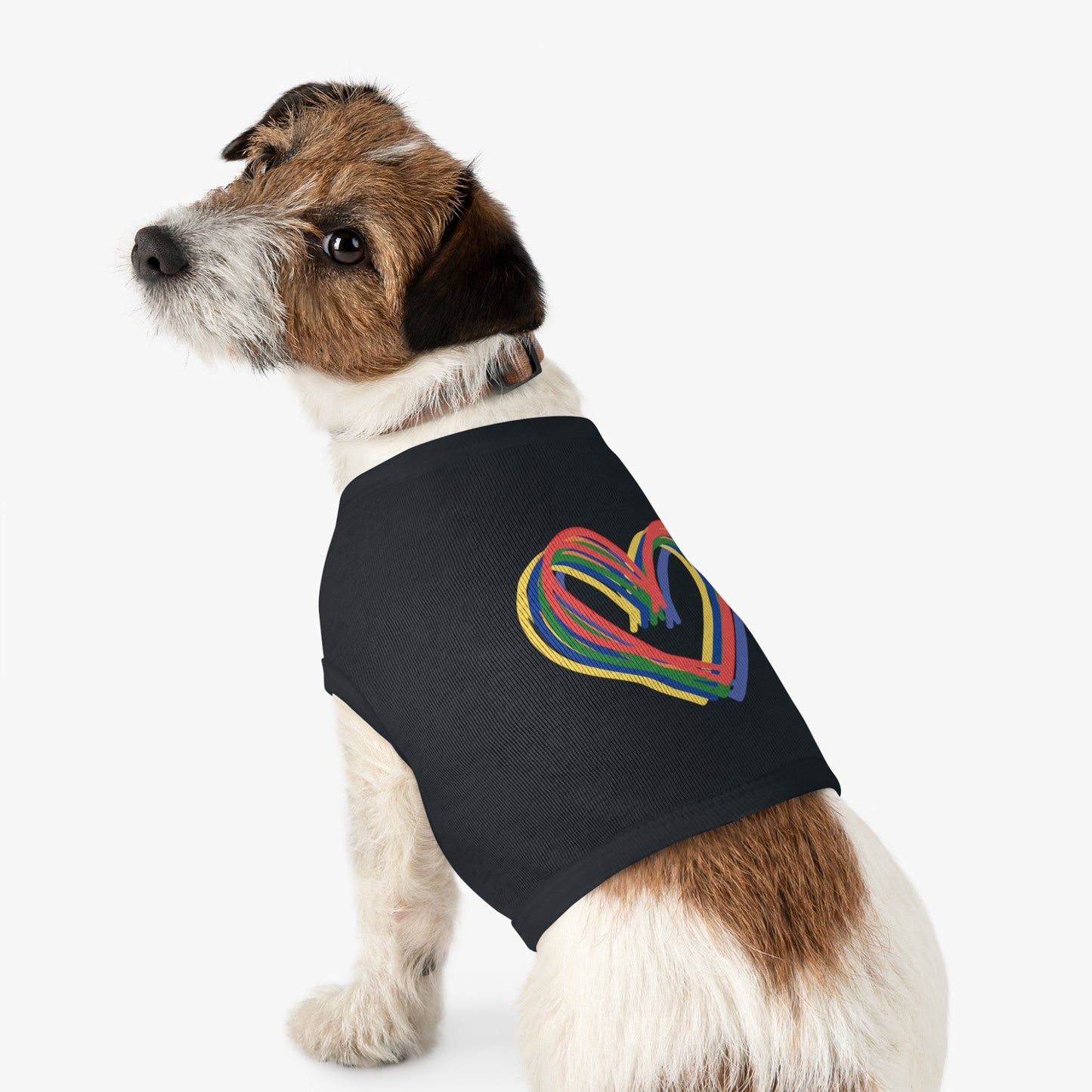 Rainbow Hearts Pet Tank Top, love, dog clothes, gifts, pet fashions, furry friends, cotton, dog shirts, cat shirts, Valentines Day