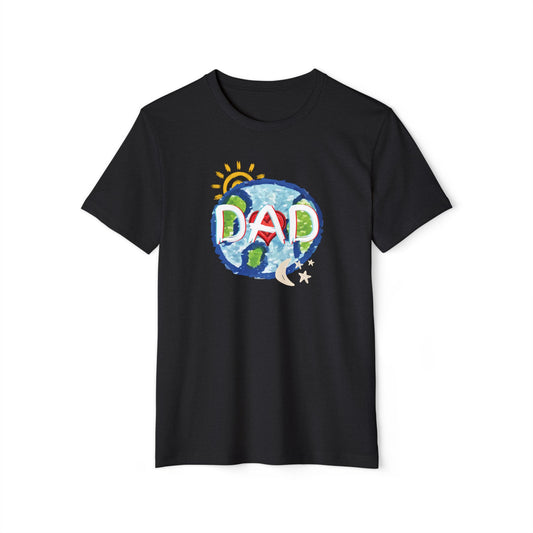 Dad Whole World Sun Moon Stars Heart Unisex Recycled Organic T-Shirt, Father's Day Gift, Family Matching Outfit, Eco-Friendly Tee, Unique
