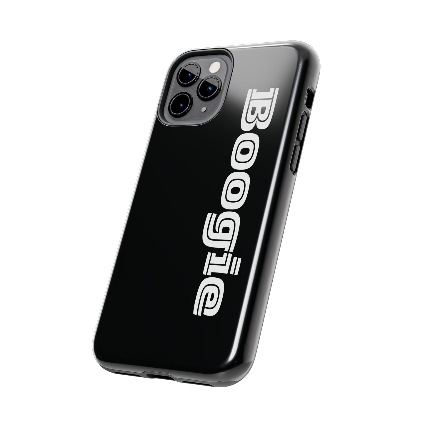 Boogie Black Tough Phone Cases, iPhone Samsung cases, wireless charging, gender neutral women men friends kids teens gift birthday Christmas