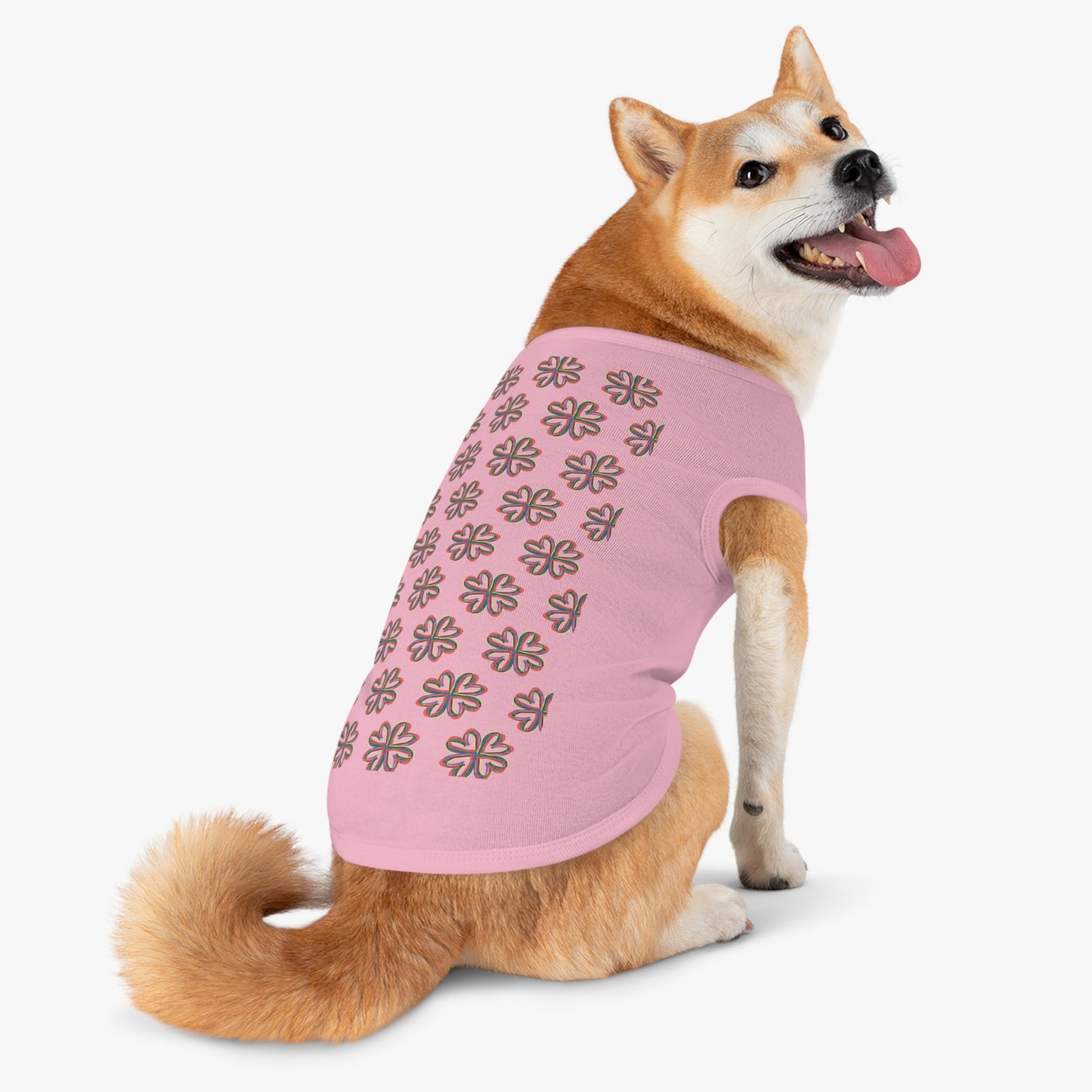 Colorful Floral Pet Tank Top, dog clothes, gifts, pet fashions, furry friends, cotton, dog shirts, cat shirts, 4 colors, Birthday Christmas