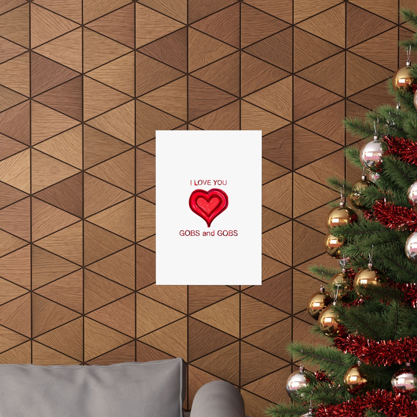 Heart I Love You Gobs and Gobs Matte Vertical Poster Wall Art, Framable Love Print, Romantic Home Decor Gift for Anniversary, Valentine's