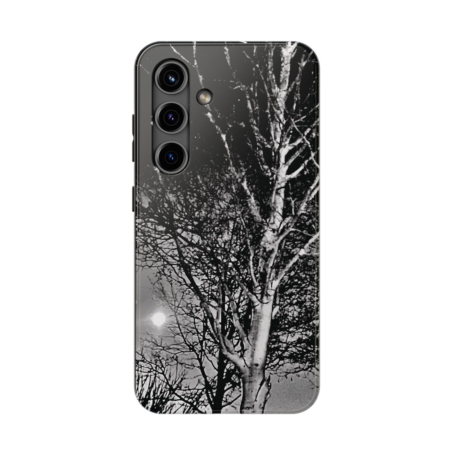 Worm Moon Night Trees Tough Phone Cases, iPhone & Samsung cases, wireless charging, trees, nature, spooky, original photo, gifts, Halloween