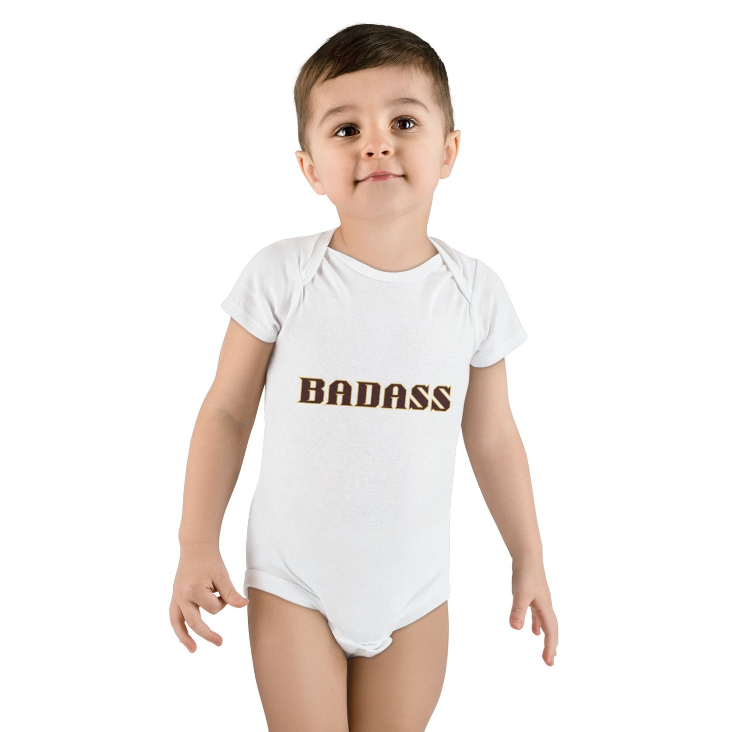 Badass Onesie® Organic Baby Bodysuit, 100 percent cotton, funny, snarky, attitude, gender neutral, gift, boys, girls, birthday, baby shower