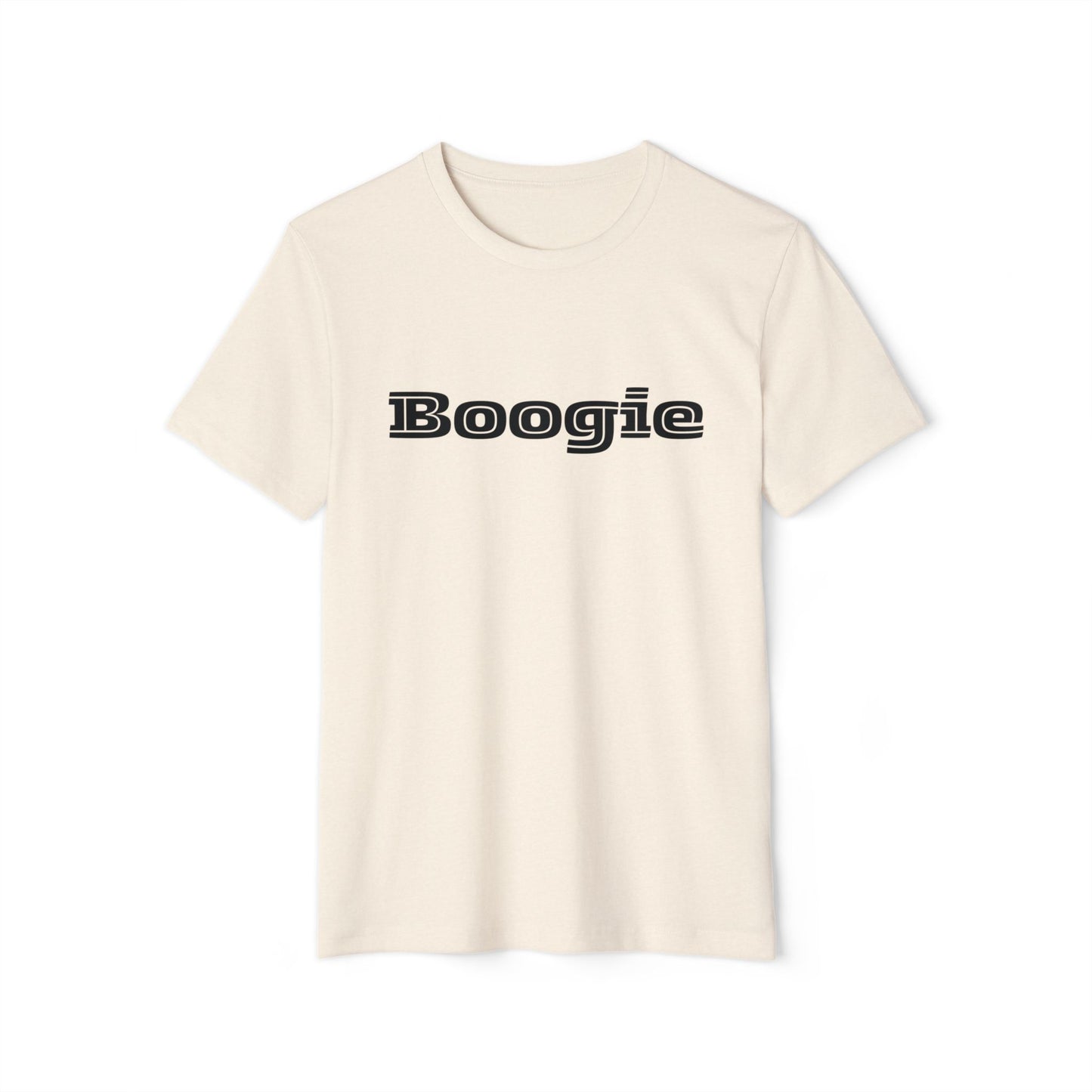 Boogie Black or Natural Unisex Recycled Organic T-shirt, fun, dance, Gift, Birthday, Christmas, Comfy, Soft, Gender Neutral, eco-friendly