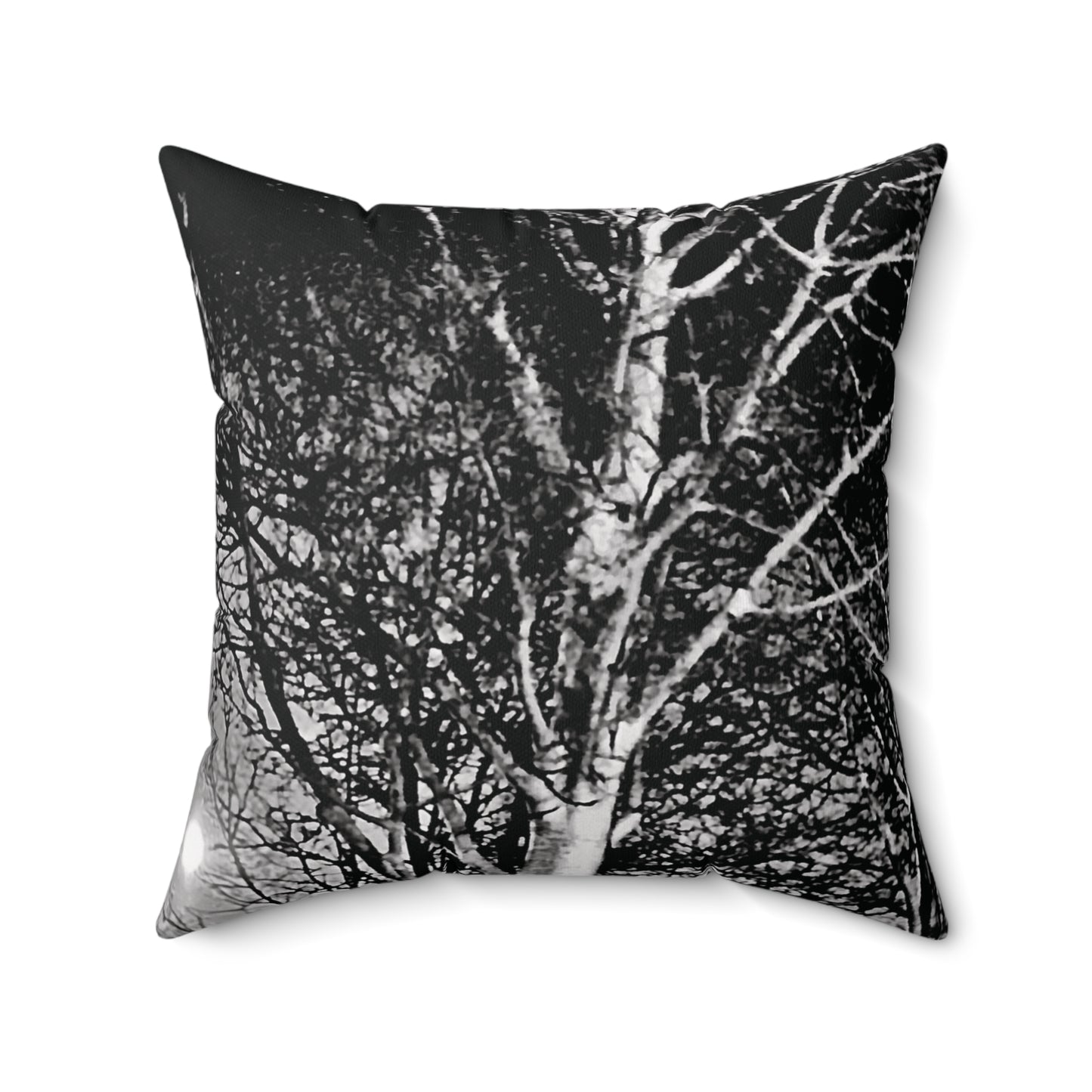 Worm Moon Night Tree Spun Polyester Square Pillow, Original Photo, Decor, Dorm, Sofa, Throw, Gift, Tree, Nature, Rustic, Halloween, 4 Sizes