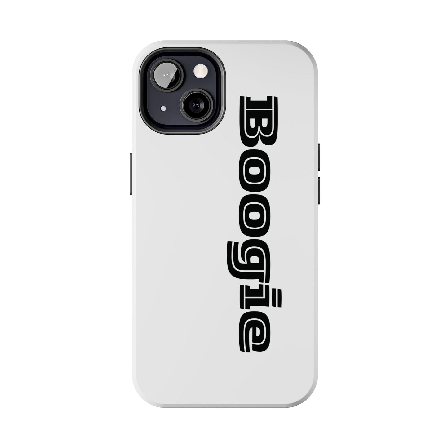 Boogie White Tough Phone Cases, iPhone Samsung cases, wireless charging, gender neutral women men friends kids teens gift birthday Christmas