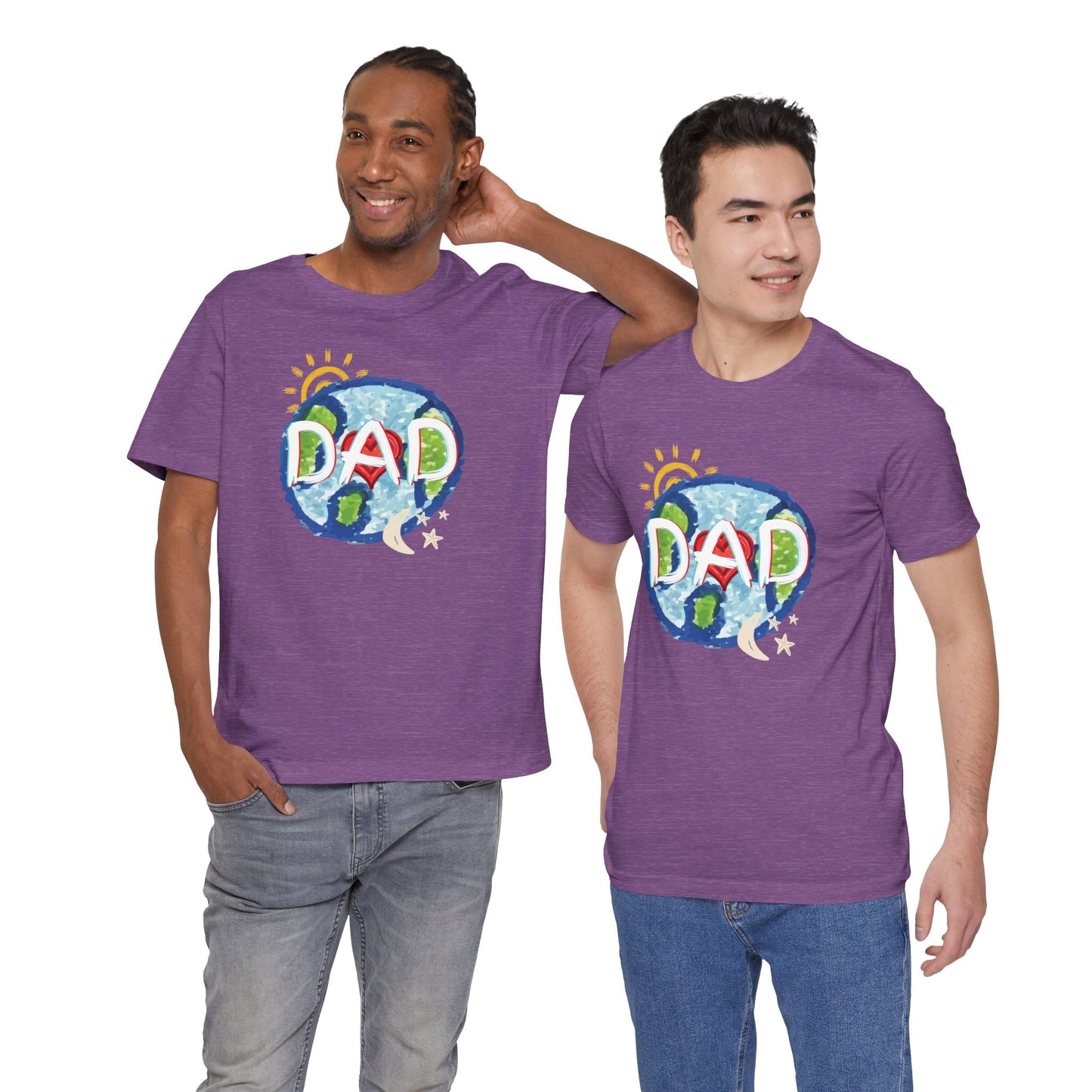 DAD Whole World Sun Moon Stars Heart Unisex Tee Fathers Day Gifts