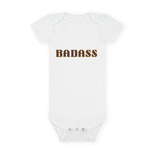 Badass Onesie® Organic Baby Bodysuit, 100 percent cotton, funny, snarky, attitude, gender neutral, gift, boys, girls, birthday, baby shower