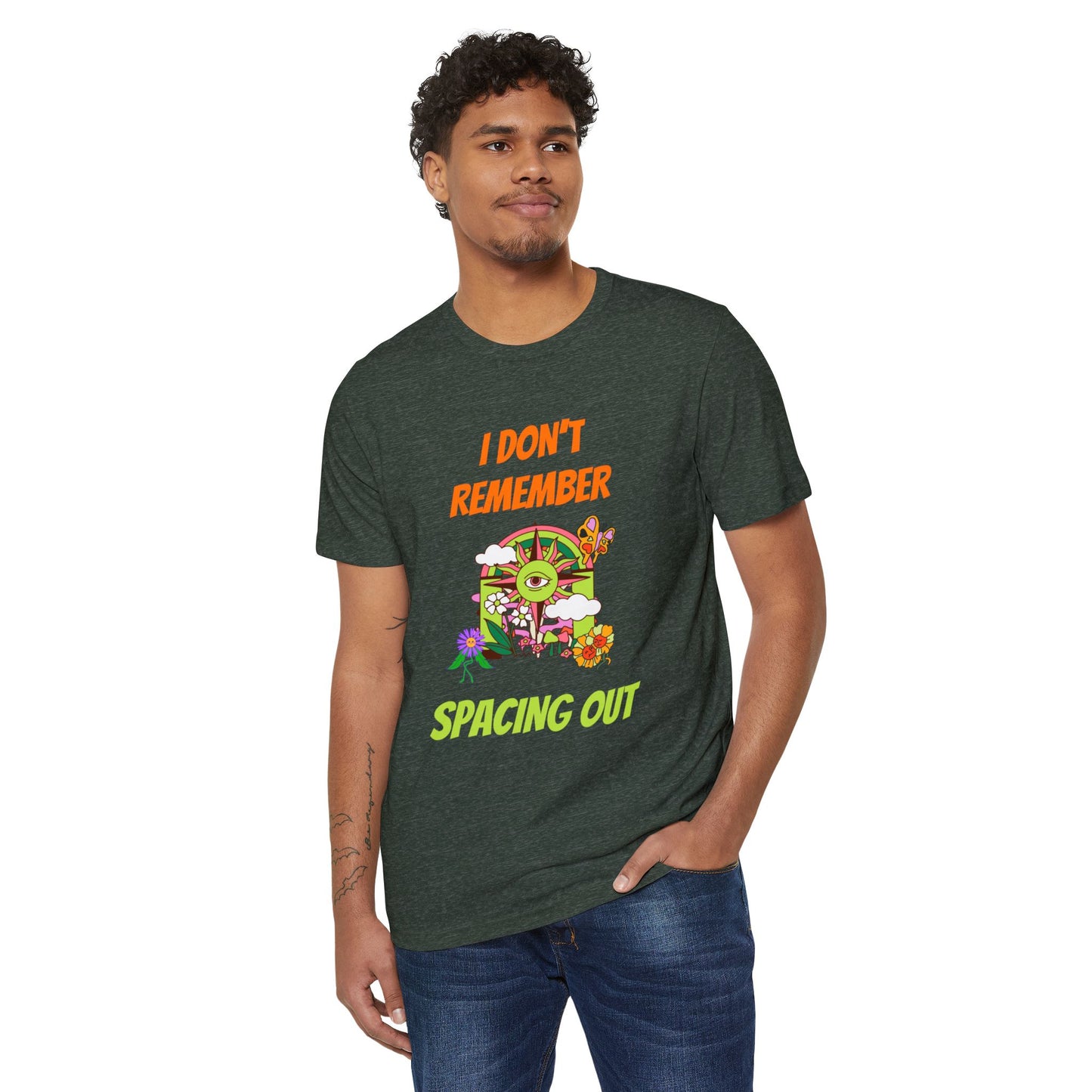 Eco-Friendly Space-Out Tee, Graphic T-Shirt, Unisex Recycled Tee, Sustainability Apparel, I Dont Remember Spacing Out Shirt