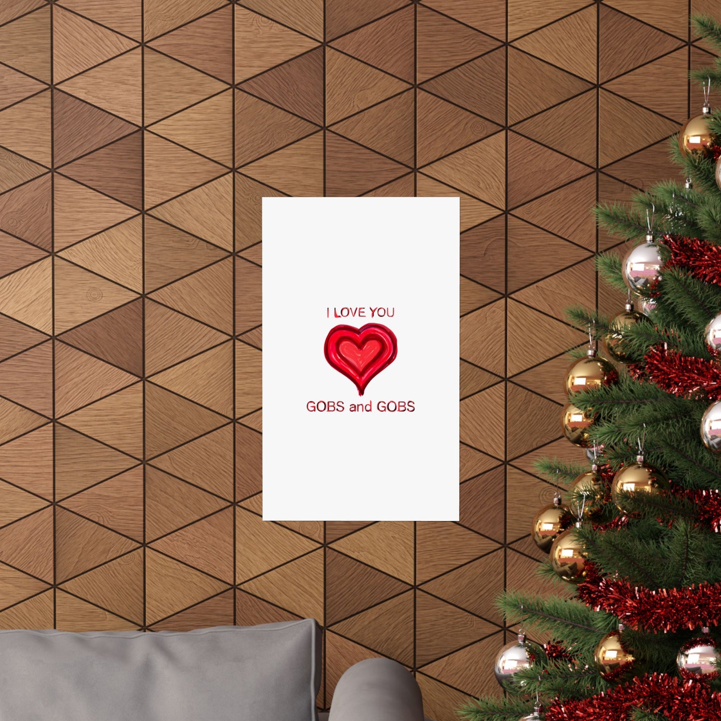 Heart I Love You Gobs and Gobs Matte Vertical Poster Wall Art, Framable Love Print, Romantic Home Decor Gift for Anniversary, Valentine's
