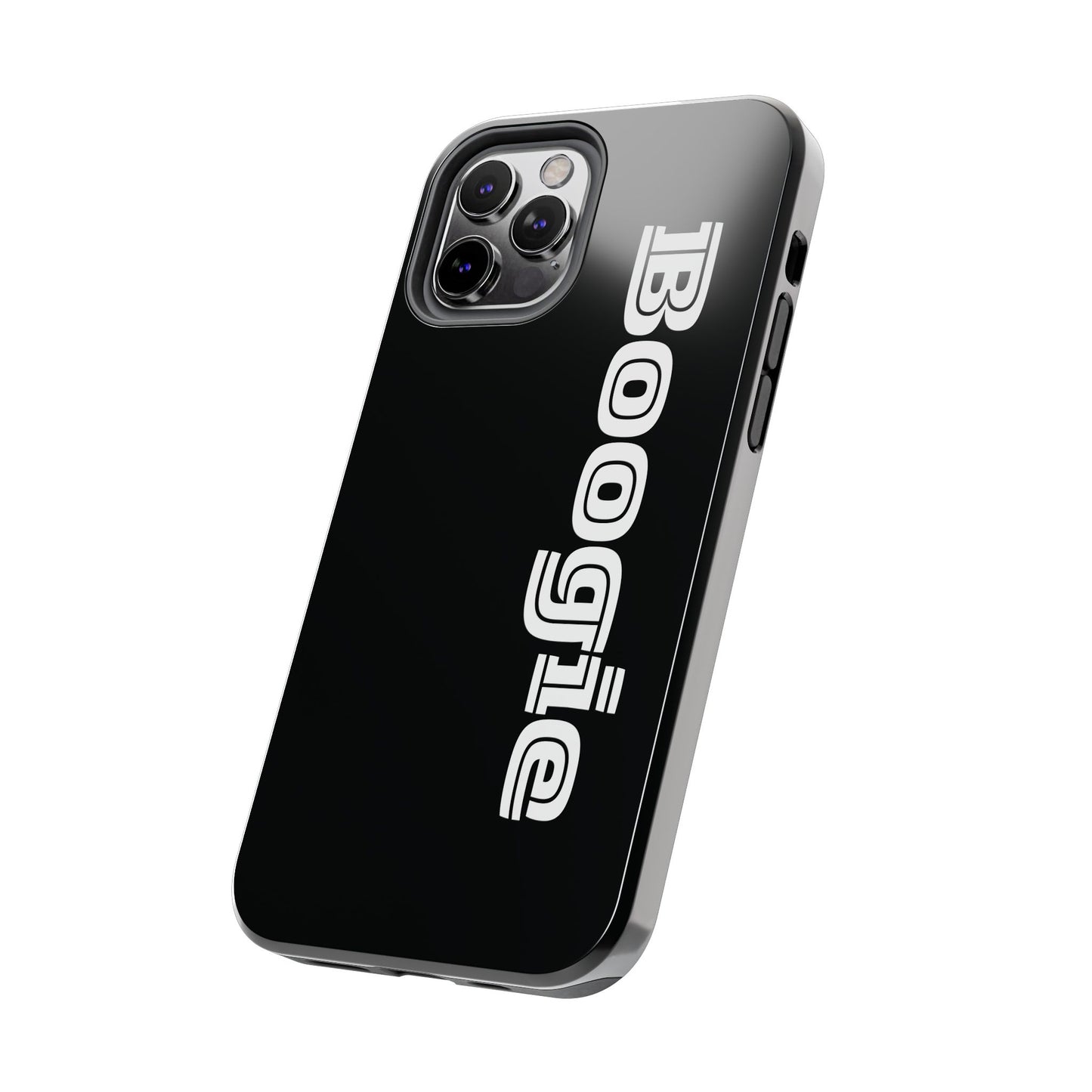 Boogie Black Tough Phone Cases, iPhone Samsung cases, wireless charging, gender neutral women men friends kids teens gift birthday Christmas