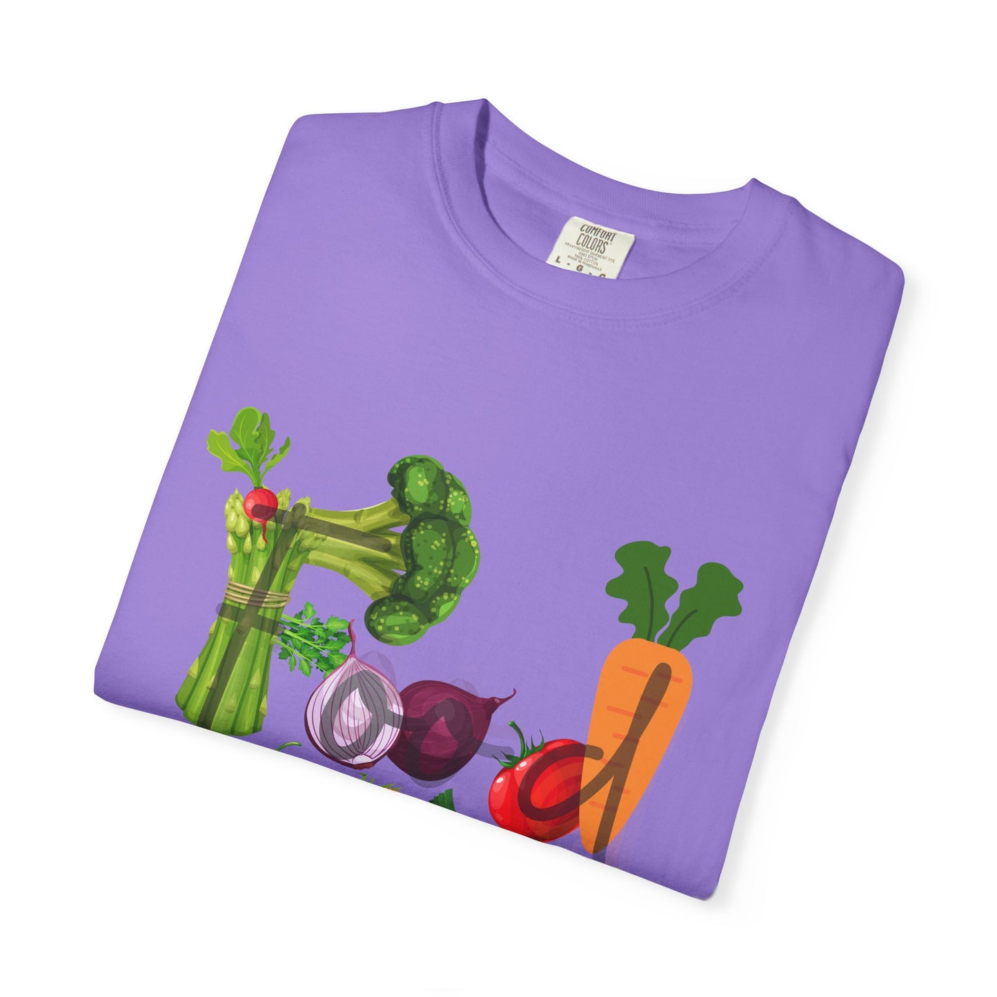 Food Unisex Garment-Dyed T-shirt, vegetables, healthy, groceries, snacks, cooking, gender neutral, casual, relaxed, soft, preshrunk cotton