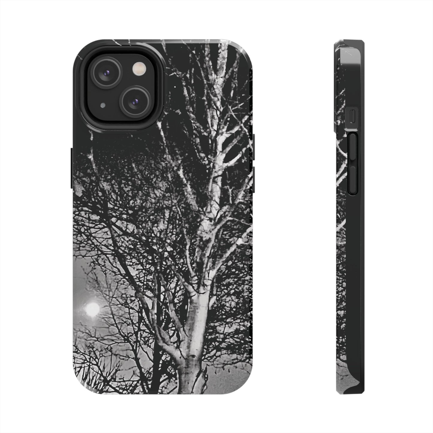 Worm Moon Night Trees Tough Phone Cases, iPhone & Samsung cases, wireless charging, trees, nature, spooky, original photo, gifts, Halloween
