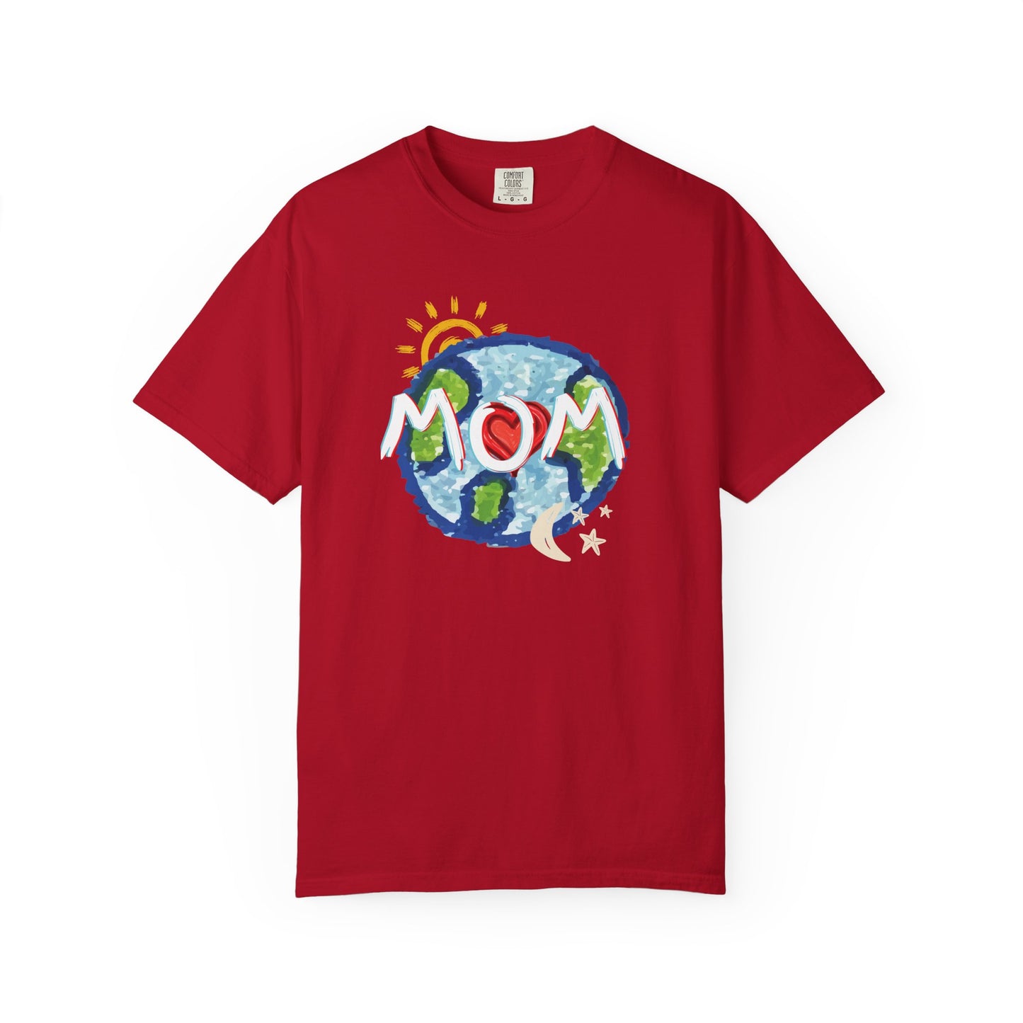 MOM Unisex Garment-Dyed T-shirt, Whole World, Sun, Moon & Stars, Heart, Love, Mothers Day, Gifts for Women, Comfy, Soft, Gender Neutral