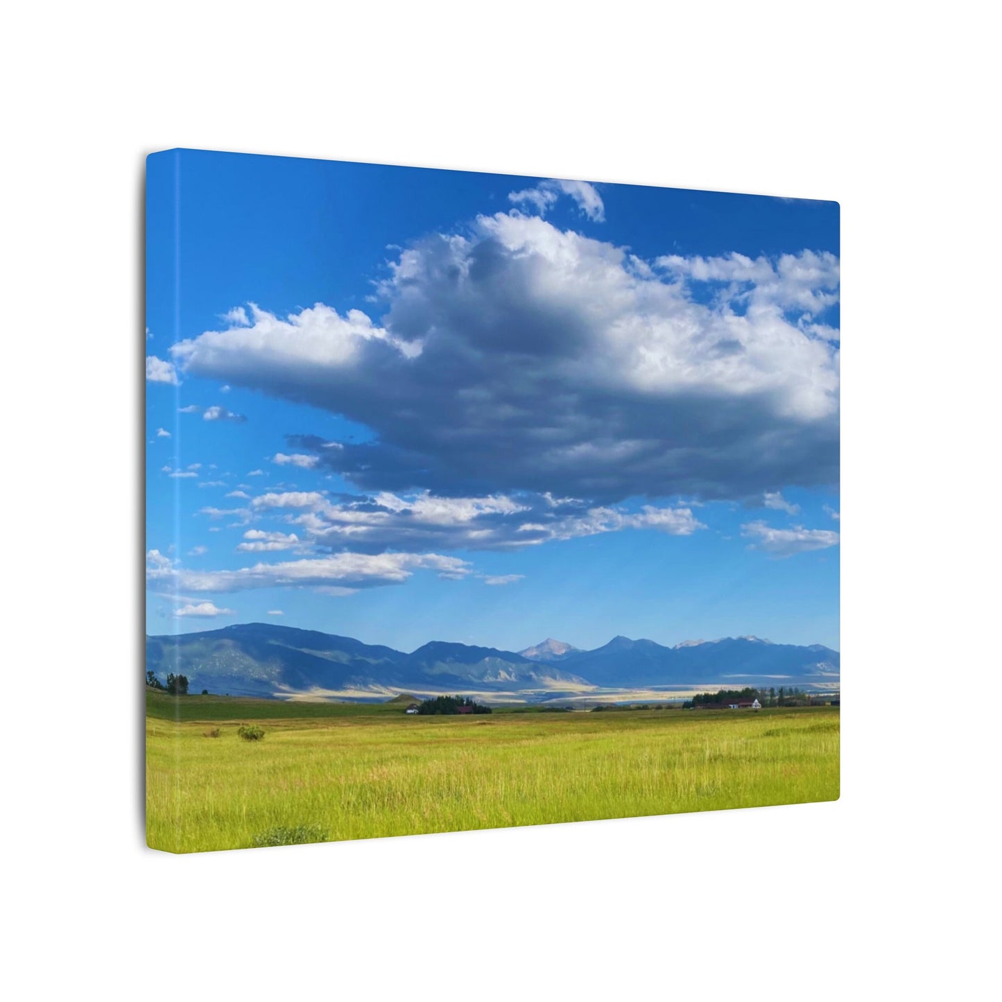 Canvas Wrap Western Clouds and Mountains, Landscape, Nature, America, Clouds, Artwork, Wall Art, Photo Print, Gift, Sky, Colorful, Eco
