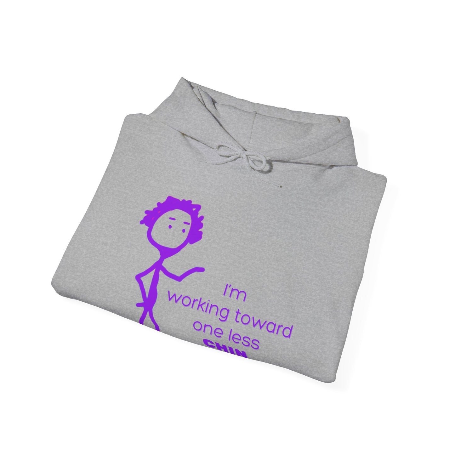 Im Working Toward One Less Chin Unisex Heavy Blend™ Hooded Sweatshirt, fun, hoodie, warm, gift, exercise, aging, gender neutral, men, women