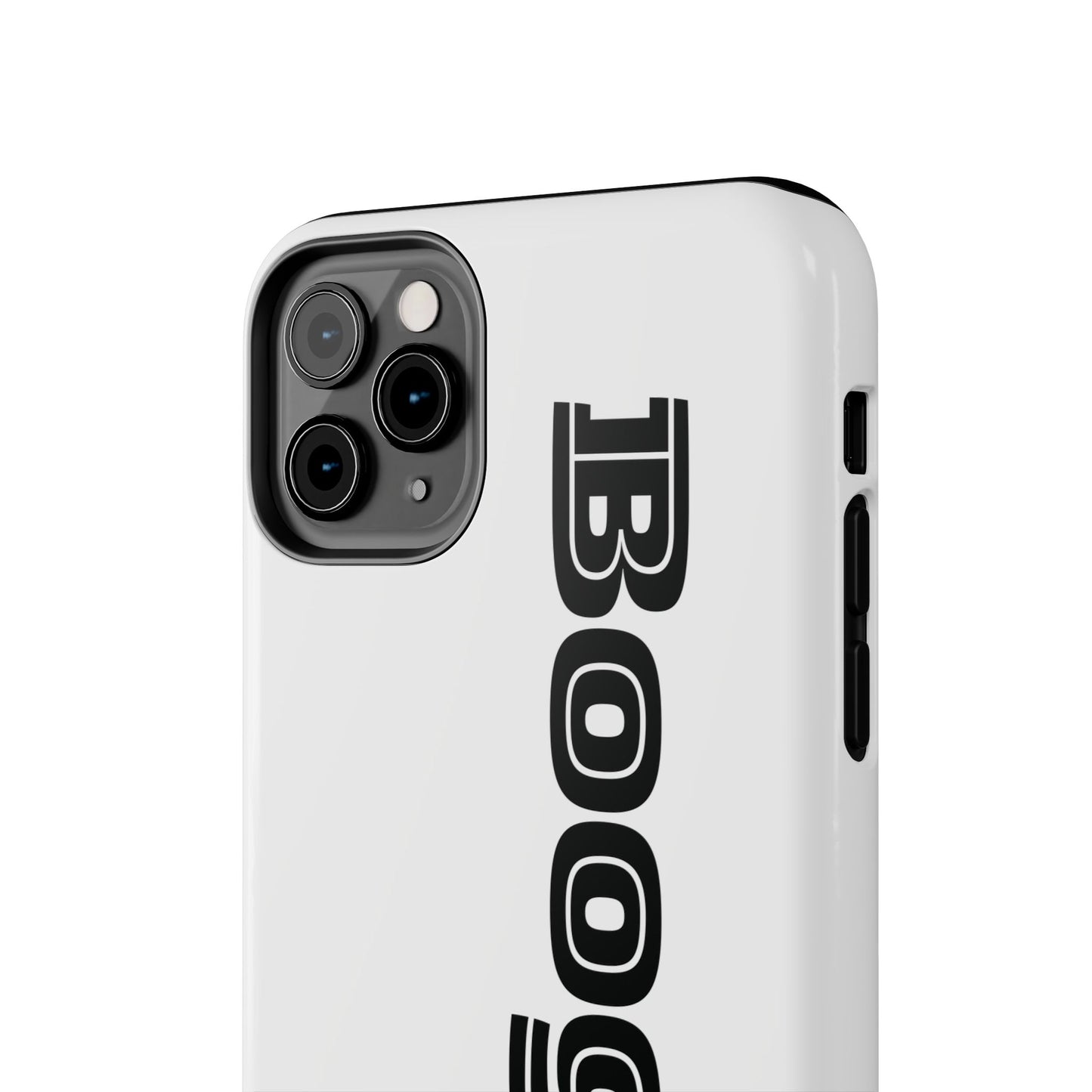 Boogie White Tough Phone Cases, iPhone Samsung cases, wireless charging, gender neutral women men friends kids teens gift birthday Christmas