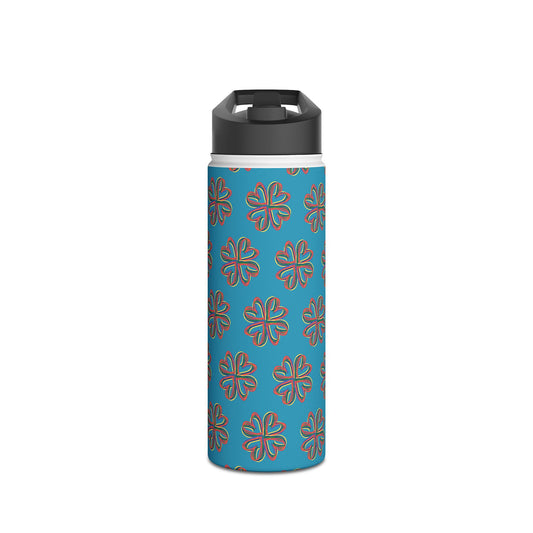 Turquoise Colorful Floral Stainless Steel Water Bottle, Gender Neutral, Gift, Exercise, Run, Workout, Eco BPA-free, Gift Birthday Christmas