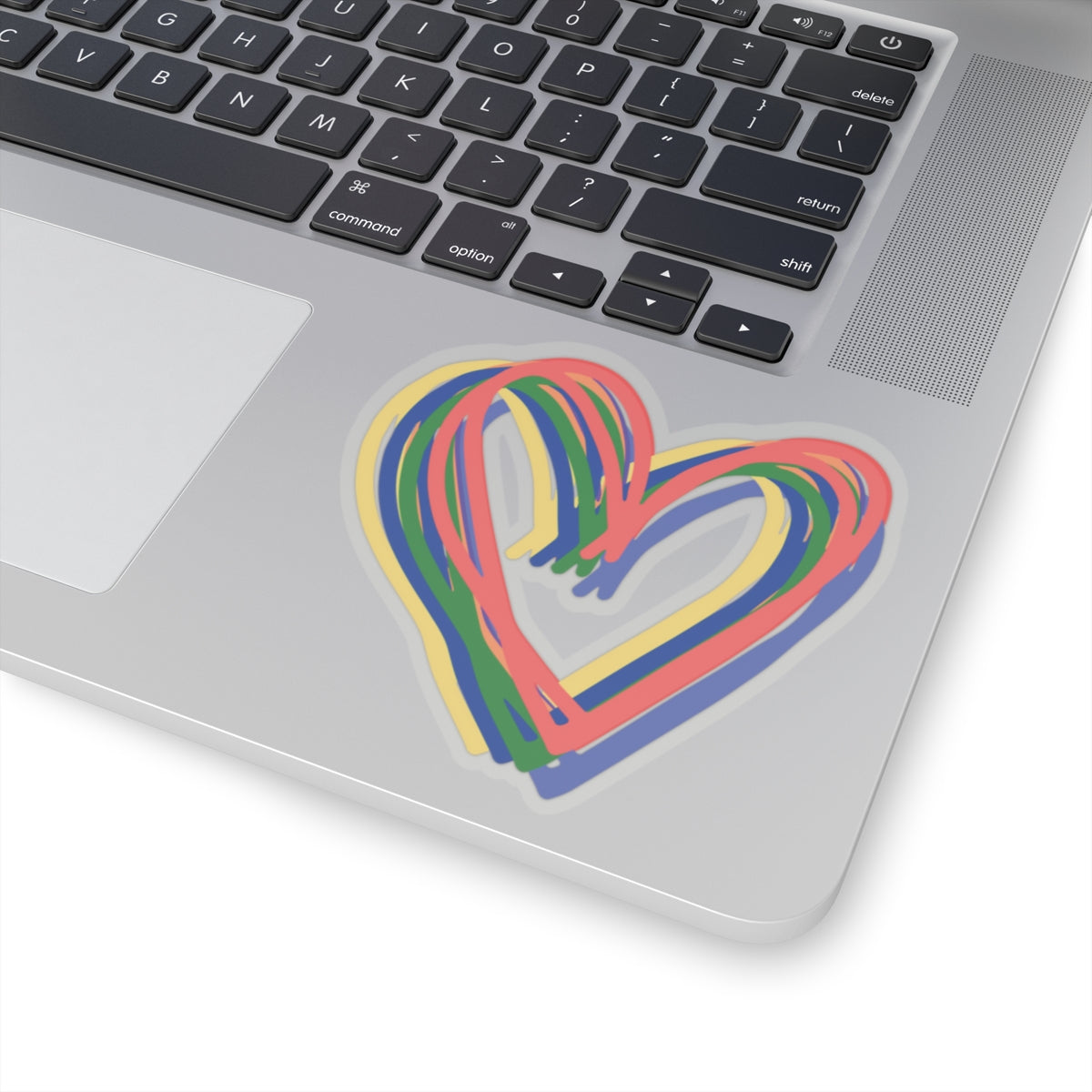 Rainbow Hearts Kiss-Cut Stickers - Colorful Heart Decals for Planners, Scrapbooking, Laptops, Water Bottles, and DIY Crafts