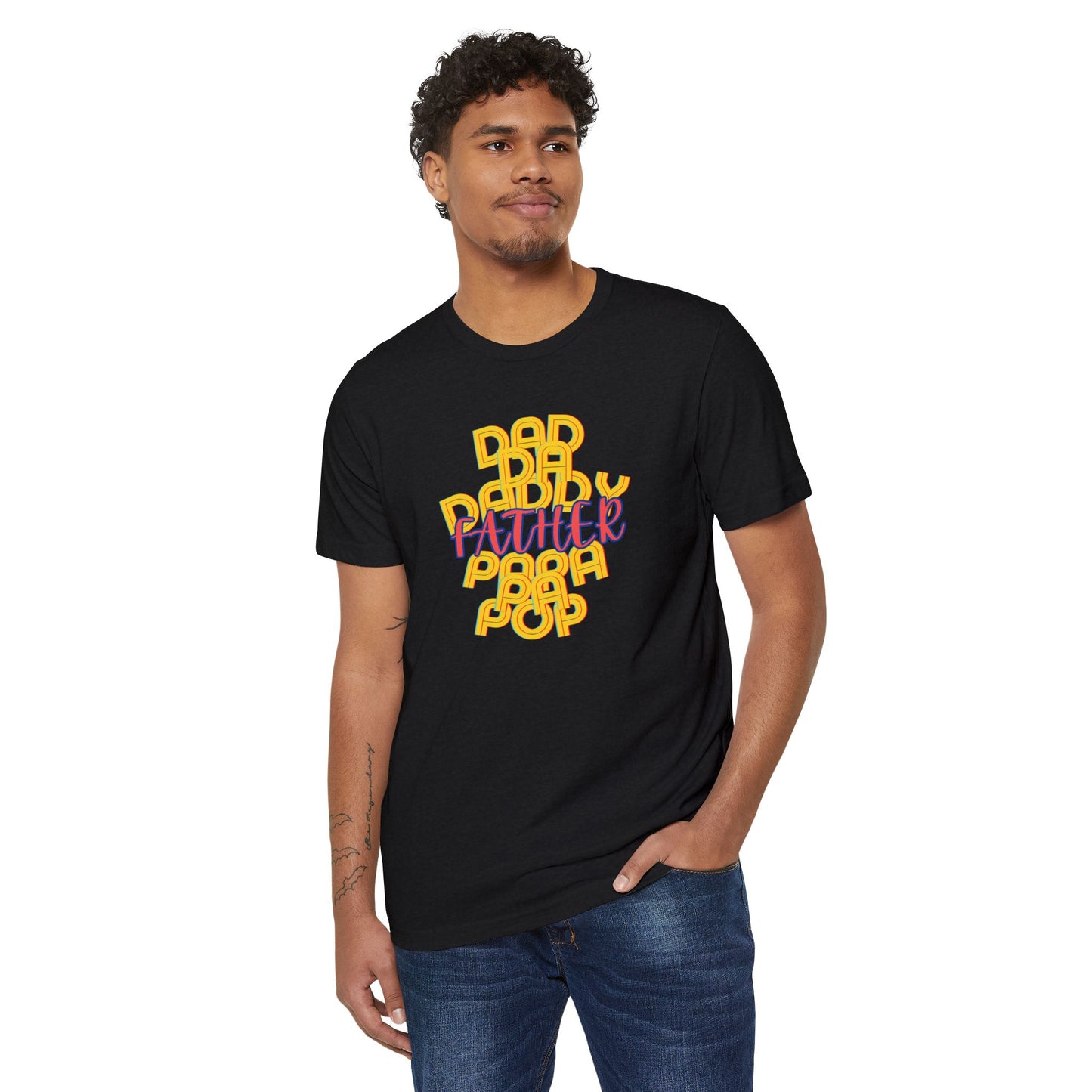 Father Dad Papa Unisex Recycled T-Shirt - Family Gift for Him, Eco-Friendly Tee, Father's Day Shirt, Dad Birthday Present, Sustainable