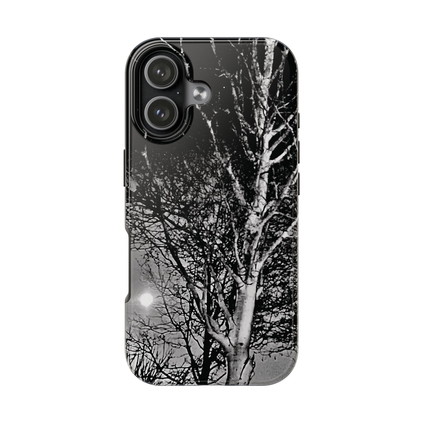 Worm Moon Night Trees Tough Phone Cases, iPhone & Samsung cases, wireless charging, trees, nature, spooky, original photo, gifts, Halloween