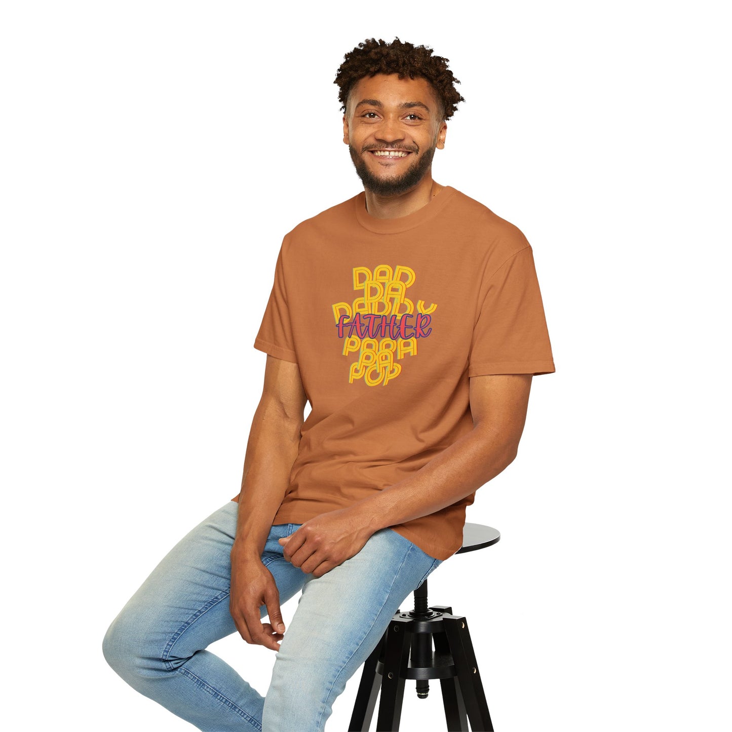 Father Unisex Garment-Dyed T-shirt - Dad Da Daddy Pop Pa Papa - Fathers Day Gifts - Comfy Soft Preshrunk Tee