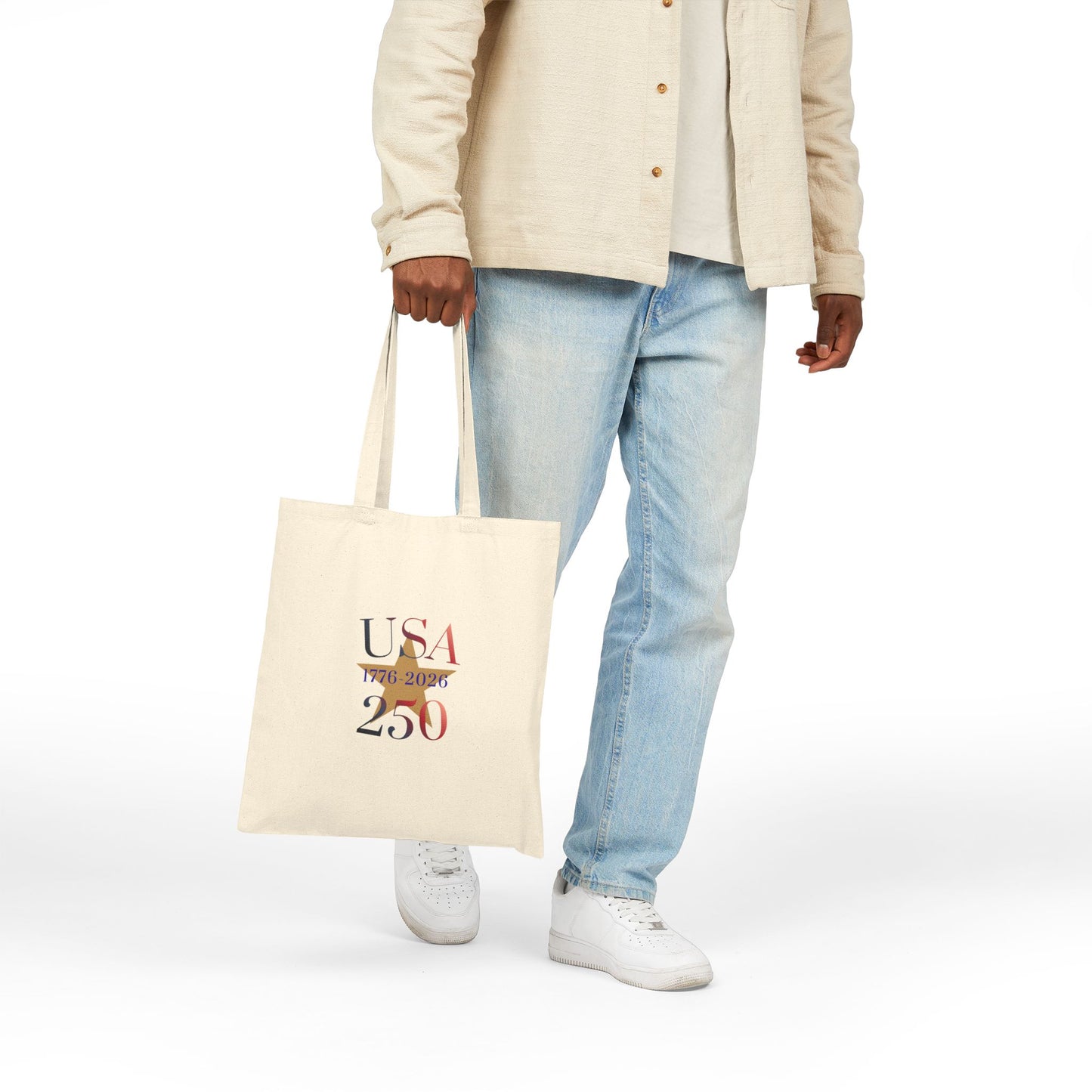 USA 250 Tote Bag — 1776–2026 Anniversary Cotton Canvas Tote