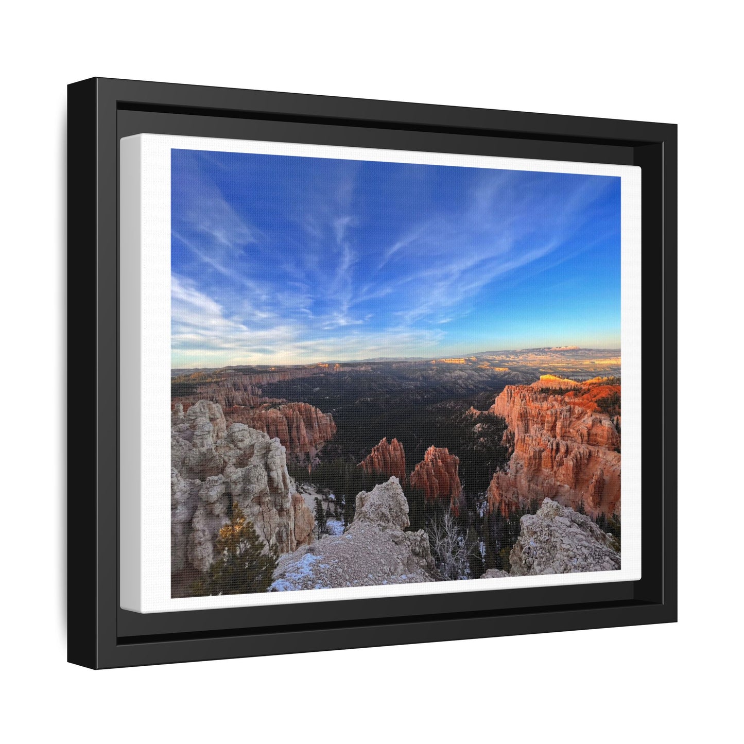 Black Frame Bryce Canyon Landscape, Nature, America, Western, Artwork, Wall Art, Matte Print, Rocks, Gift, Sky, Colorful, Clouds, Eco