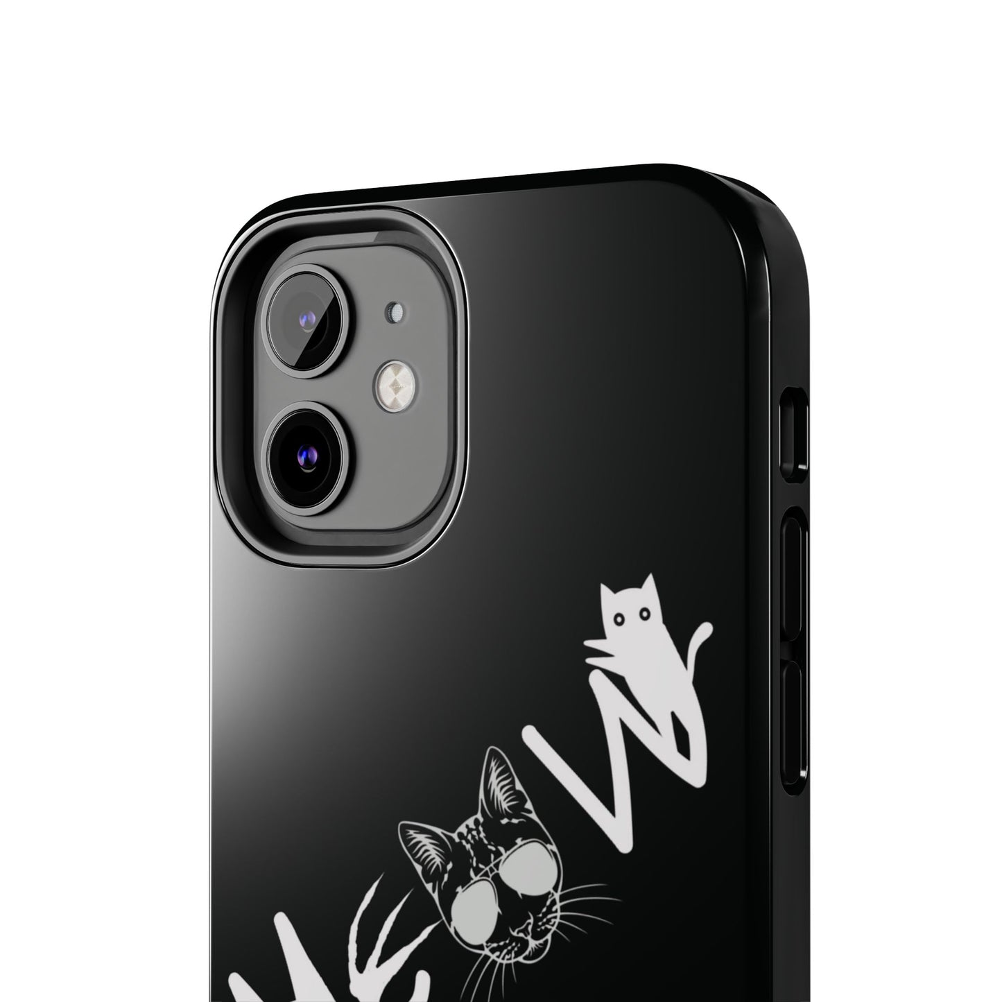 Meow Tough Phone Cases, iPhone & Samsung cases, wireless charging, cats, sassy, kitty, gender neutral, gifts, Halloween, birthday, Christmas