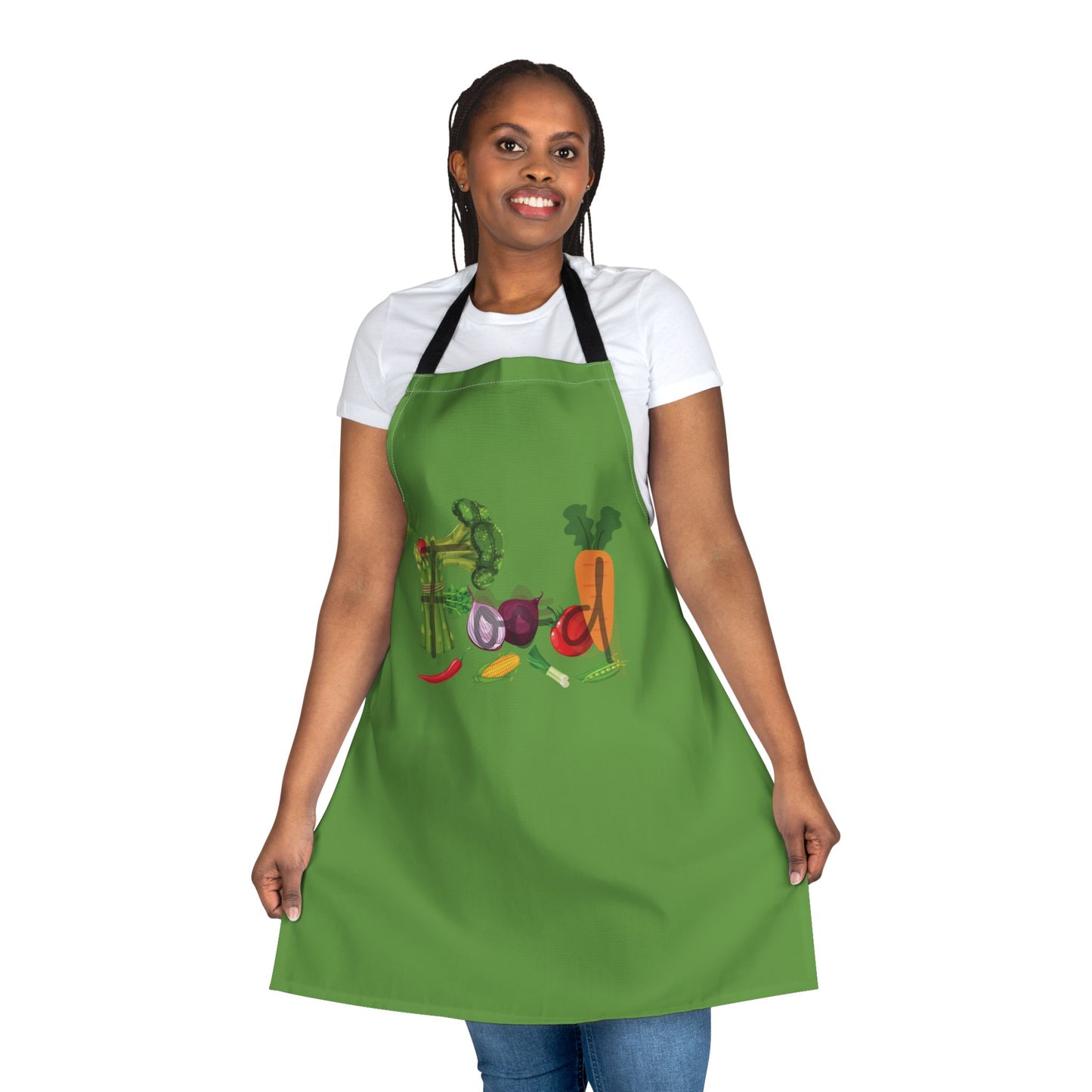 Food Unisex Chefs Apron, Grilling, Cooking, Baking, BBQ, Kitchen, Vegetables, Healthy, Tie Straps, Gifts, Women, Men, Friends, Teens