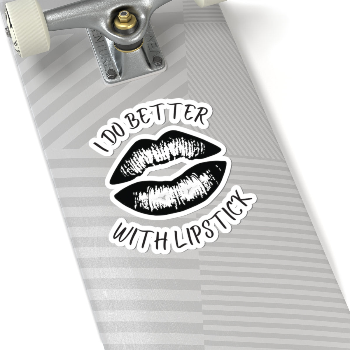 Lipstick Kiss-Cut Stickers - Lips Sticker, Black, Lip Design Decals for Journals, Laptops, Water Bottles, Scrapbooking, Feminine Accessories