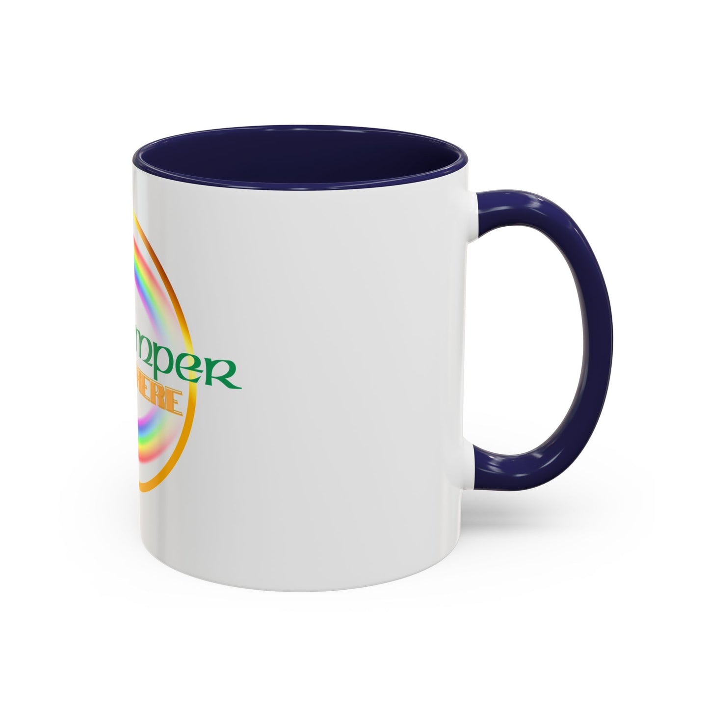Coffee Mug - Irish Temper Found Here, Rainbow Design, BPA-Free Ceramic, St Patricks Gift