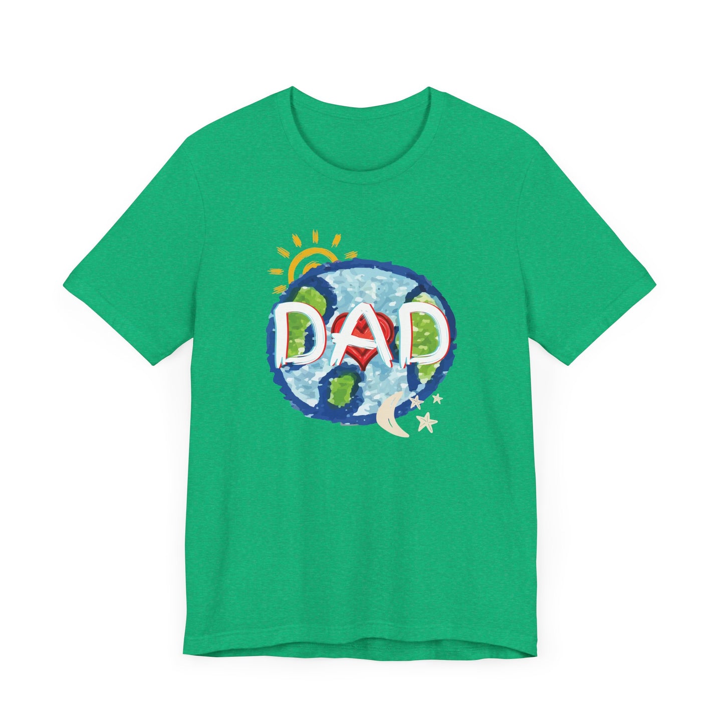 DAD Whole World Sun Moon Stars Heart Unisex Tee Fathers Day Gifts