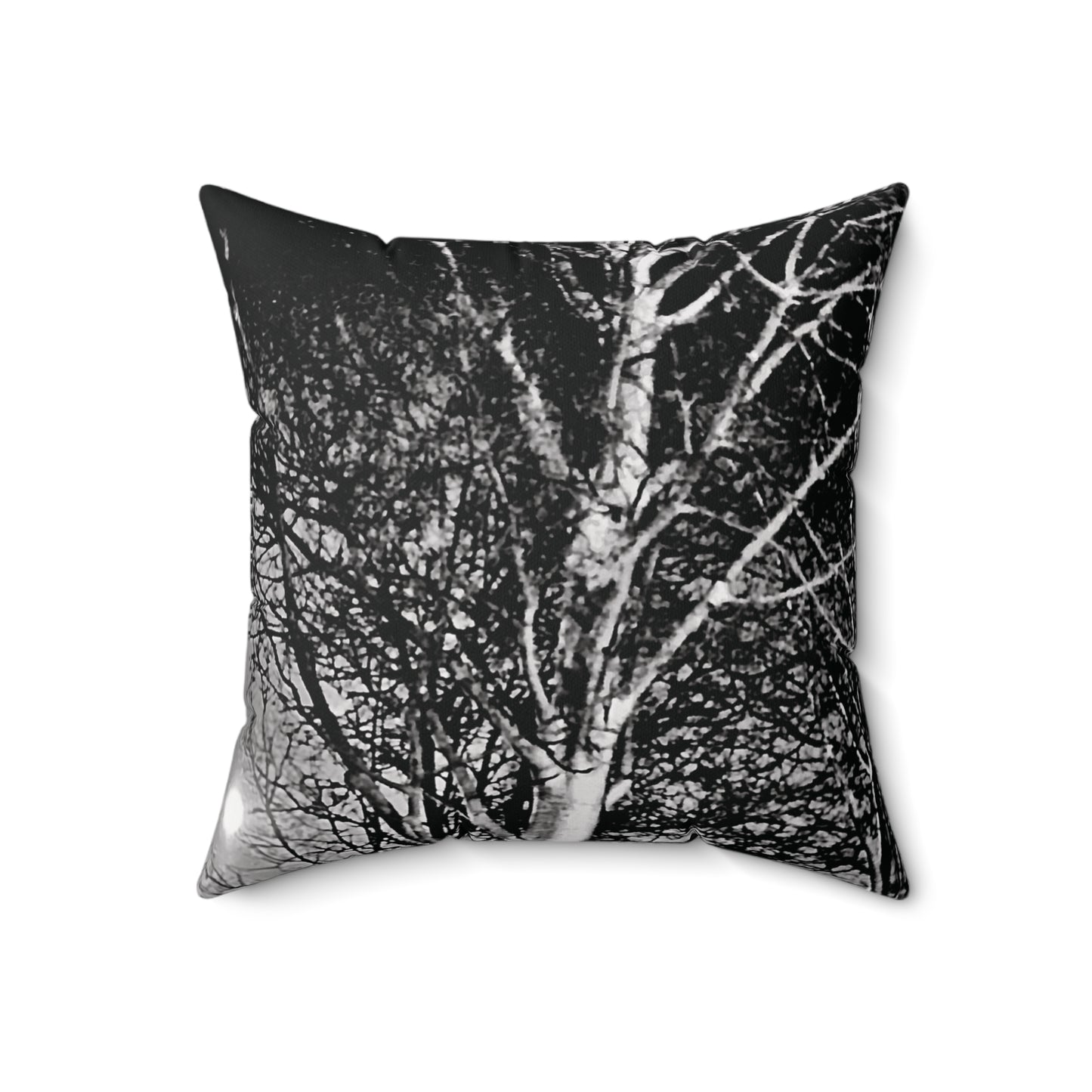 Worm Moon Night Tree Spun Polyester Square Pillow, Original Photo, Decor, Dorm, Sofa, Throw, Gift, Tree, Nature, Rustic, Halloween, 4 Sizes