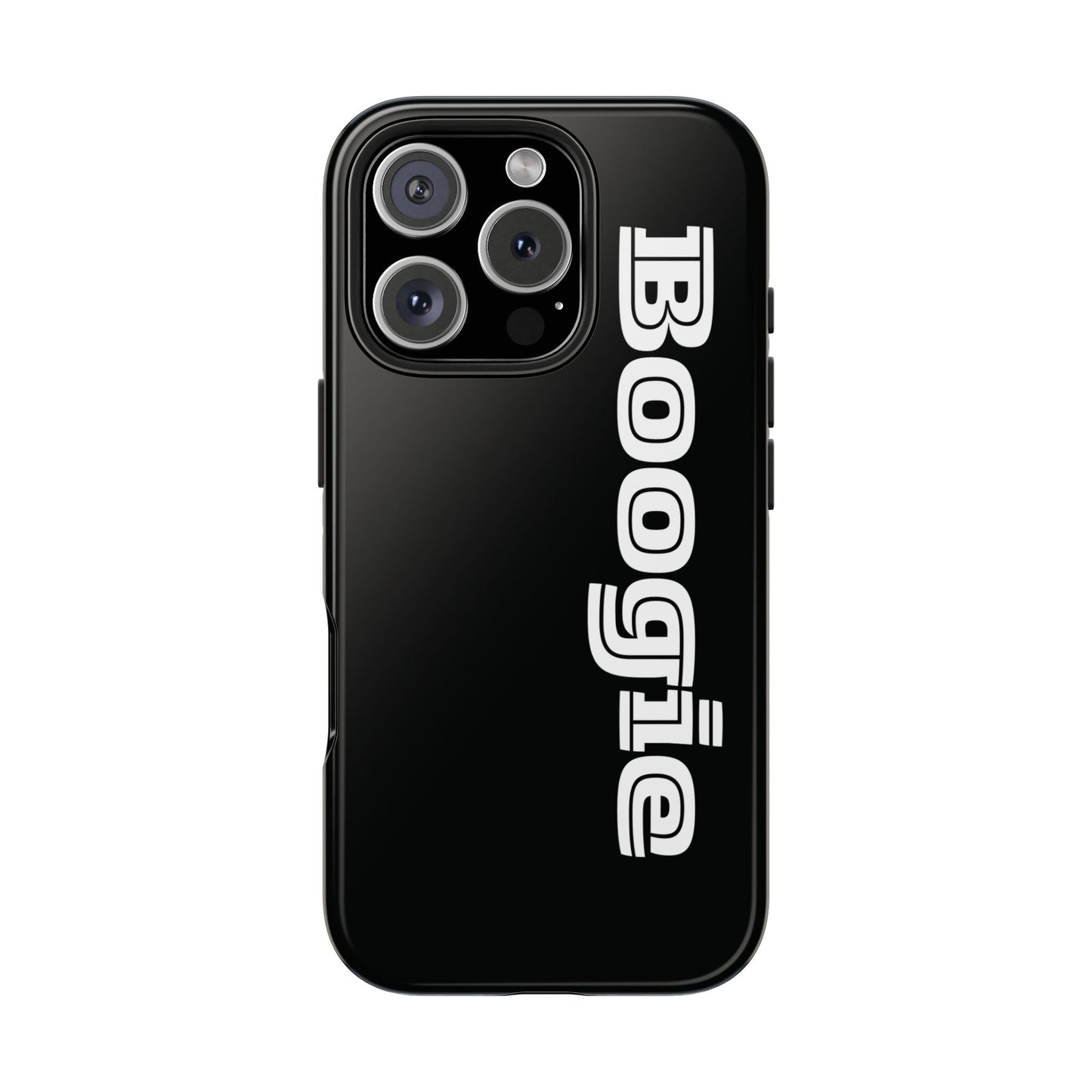 Boogie Black Tough Phone Cases, iPhone Samsung cases, wireless charging, gender neutral women men friends kids teens gift birthday Christmas