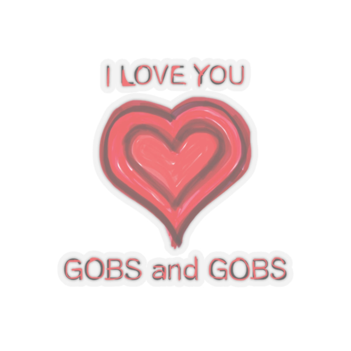 Heart I Love You Kiss-Cut Stickers, Romantic Valentine's Day Decals, Affectionate Gobs and Gobs Labels, Cute Adhesive Emblems, Wedding