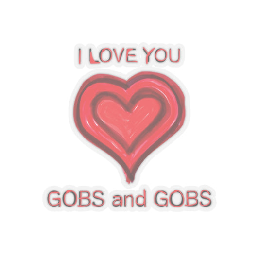 Heart I Love You Kiss-Cut Stickers, Romantic Valentine's Day Decals, Affectionate Gobs and Gobs Labels, Cute Adhesive Emblems, Wedding