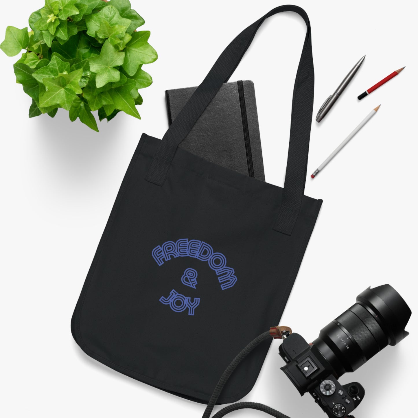 Freedom & Joy Organic Canvas Tote Bag, America, Equality, Love, Election, Gift, Groceries, Shopping, Eco Friendly, Gift Bags, Organic Cotton