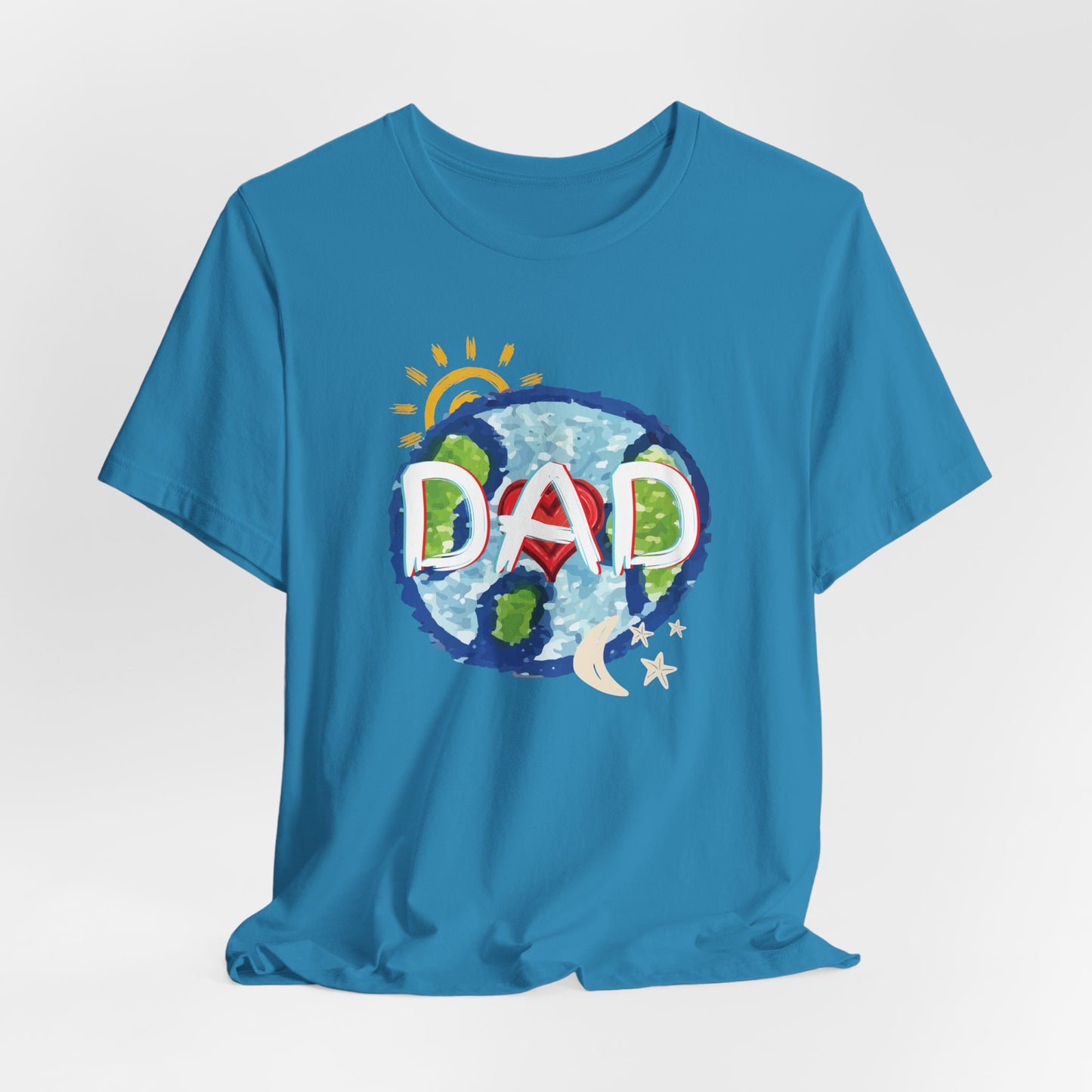 DAD Whole World Sun Moon Stars Heart Unisex Tee Fathers Day Gifts