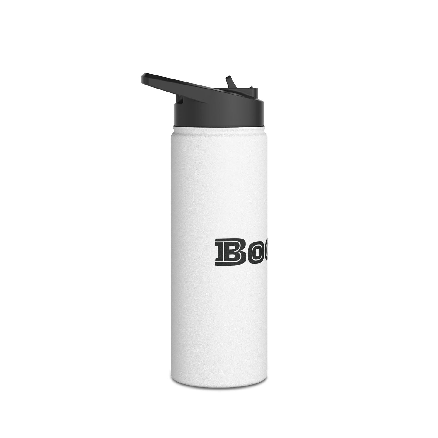 Boogie White Stainless Steel Water Bottle, Gender Neutral, Gift, Exercise Run Workout, Eco BPA-free, Women Men Teens Gift Birthday Christmas