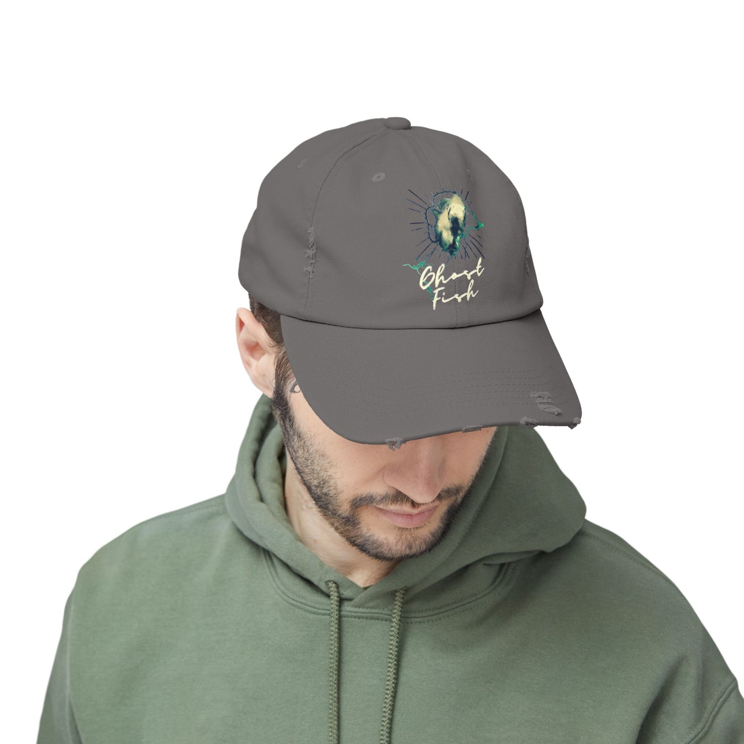 Ghost Fish Unisex Distressed Cap