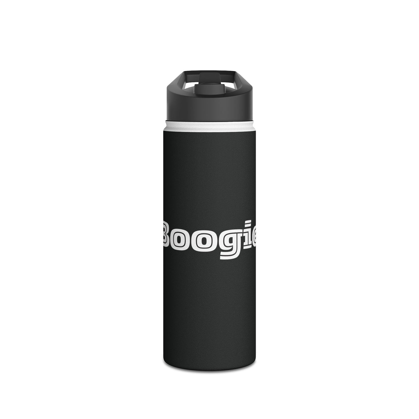 Boogie Black Stainless Steel Water Bottle, Gender Neutral, Gift, Exercise Run Workout, Eco BPA-free, Women Men Teens Gift Birthday Christmas