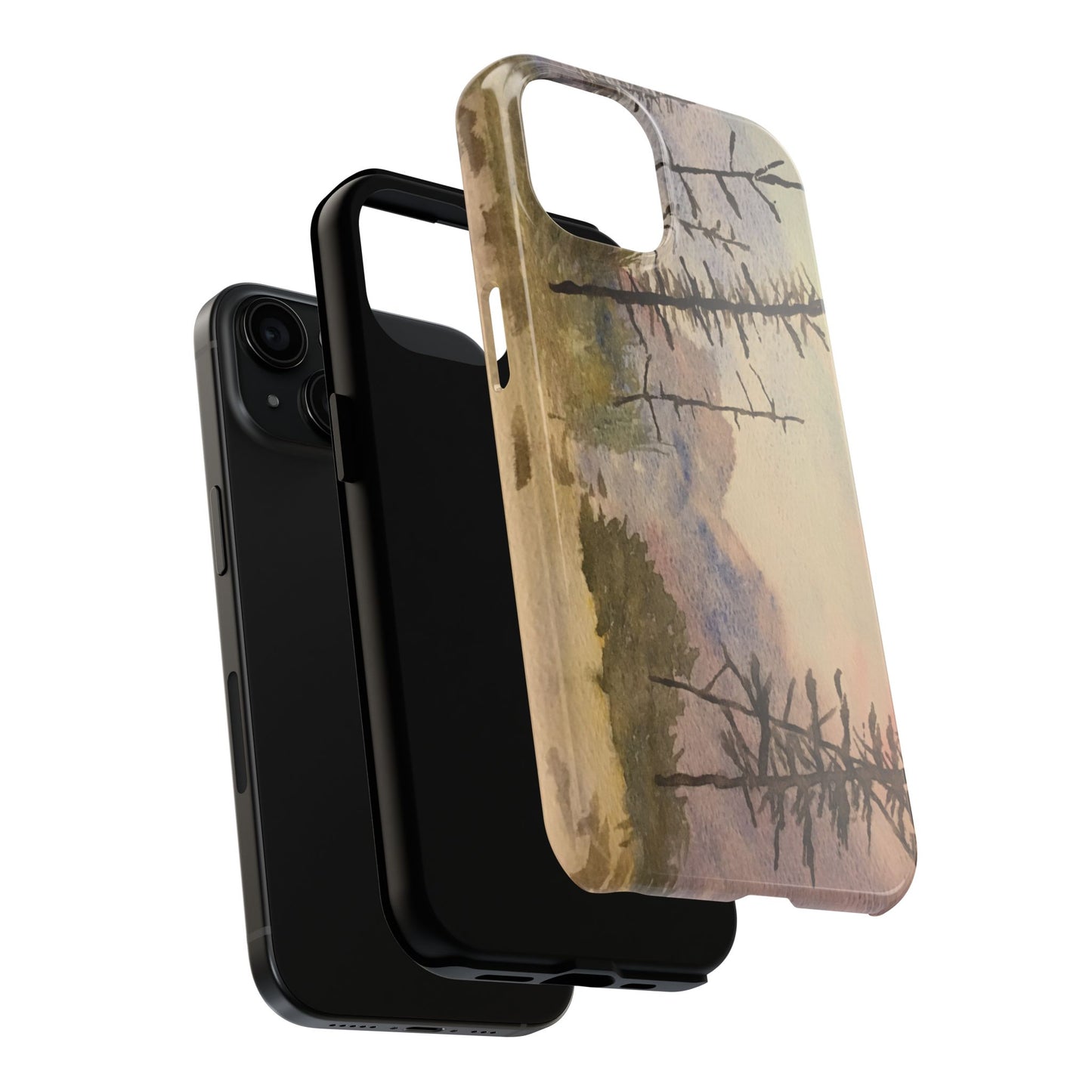 Glacier National Park After Fire Tough Phone Cases, iPhone & Samsung cases, wireless charging, mountains, nature, original artwork, gifts