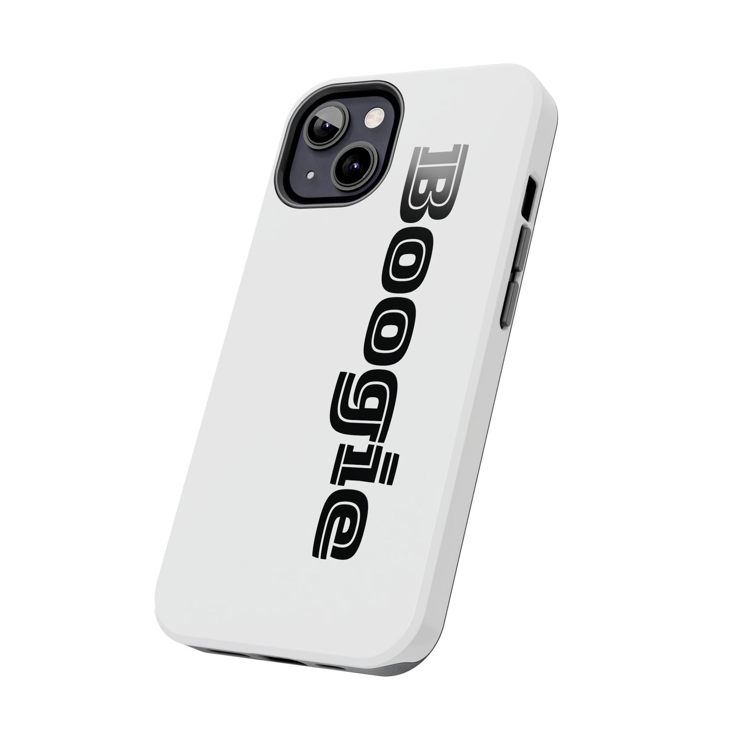 Boogie White Tough Phone Cases, iPhone Samsung cases, wireless charging, gender neutral women men friends kids teens gift birthday Christmas