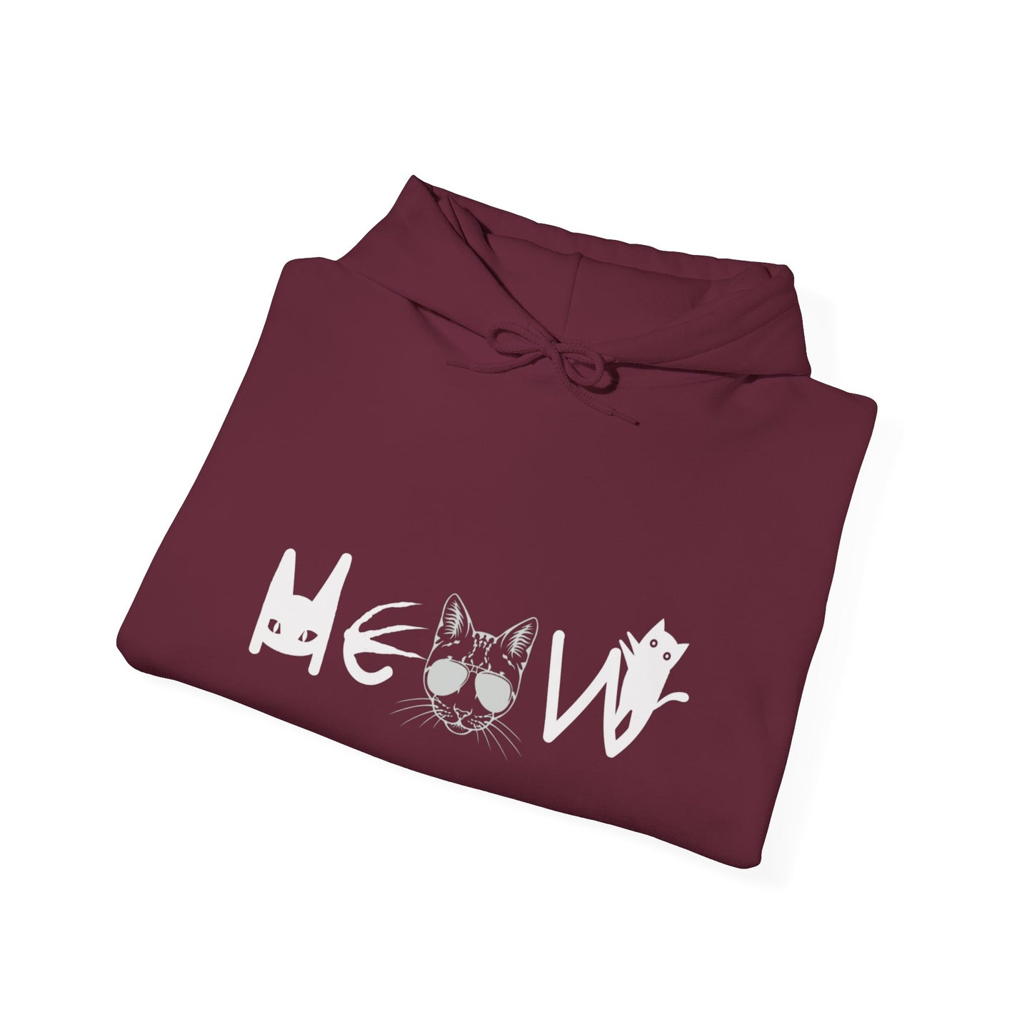 Meow Unisex Heavy Blend™ Hooded Sweatshirt, cats, sassy, fun, gender neutral, Halloween, election, Gift, Comfy, Soft, Warm, Hoodie, Pullover