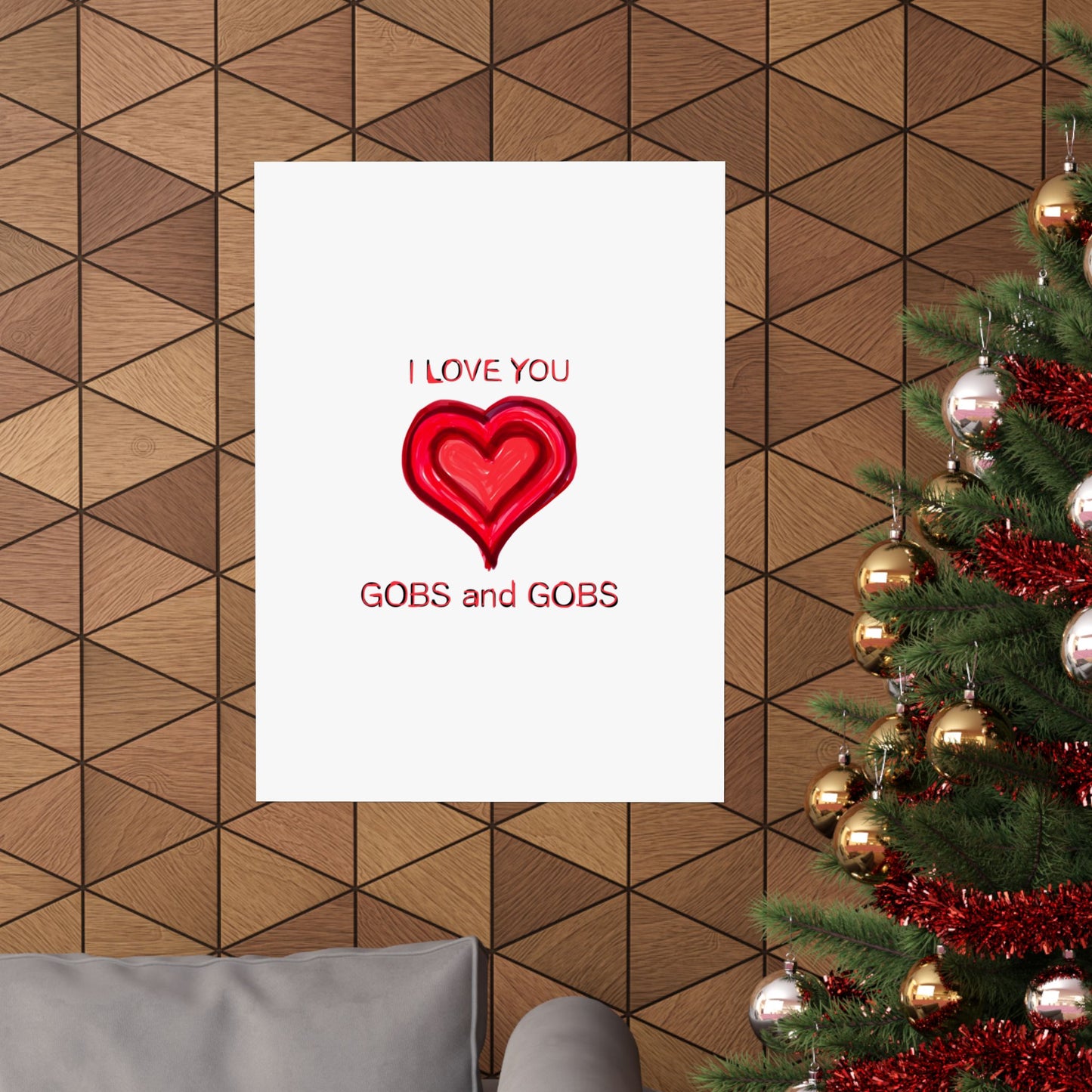 Heart I Love You Gobs and Gobs Matte Vertical Poster Wall Art, Framable Love Print, Romantic Home Decor Gift for Anniversary, Valentine's