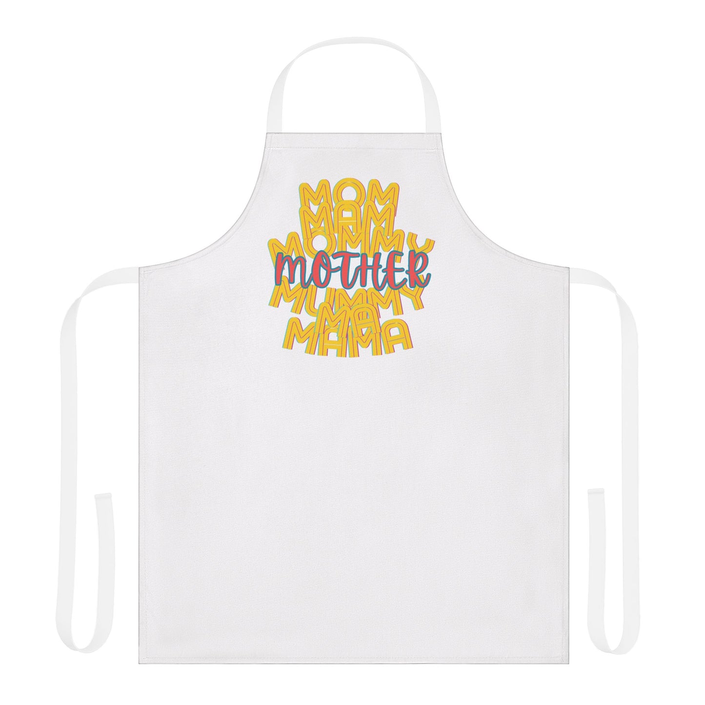 Mother Chefs Apron, Mom Mam Mommy Mum Ma Mama, Grilling, Cooking, BBQ, Kitchen, Tie Straps, Gender Neutral, One Size, Gifts, Women, Friends