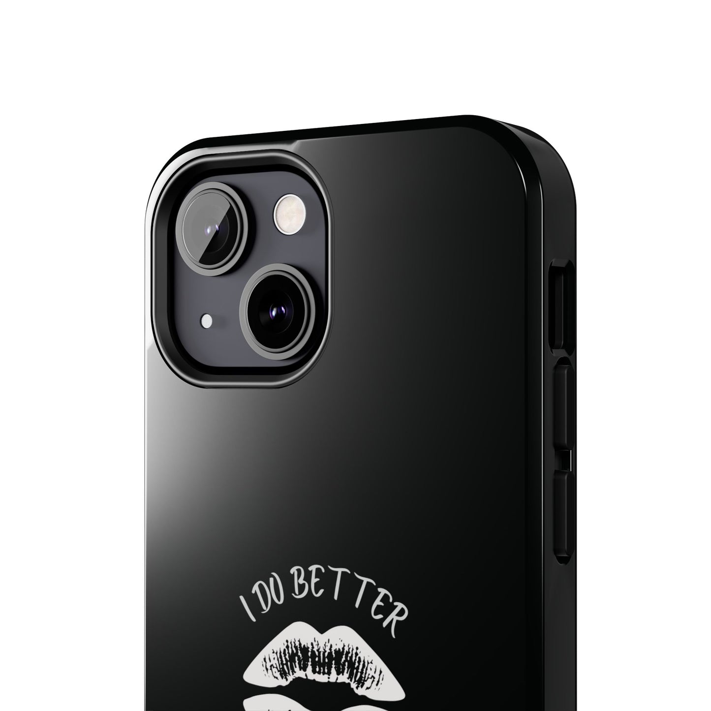 Glamorous Lipstick Tough Phone Cases - Empowered Gifts, Sassy Wireless Charging Cover, Fun Lips Samsung & iPhone Cases, Black Design