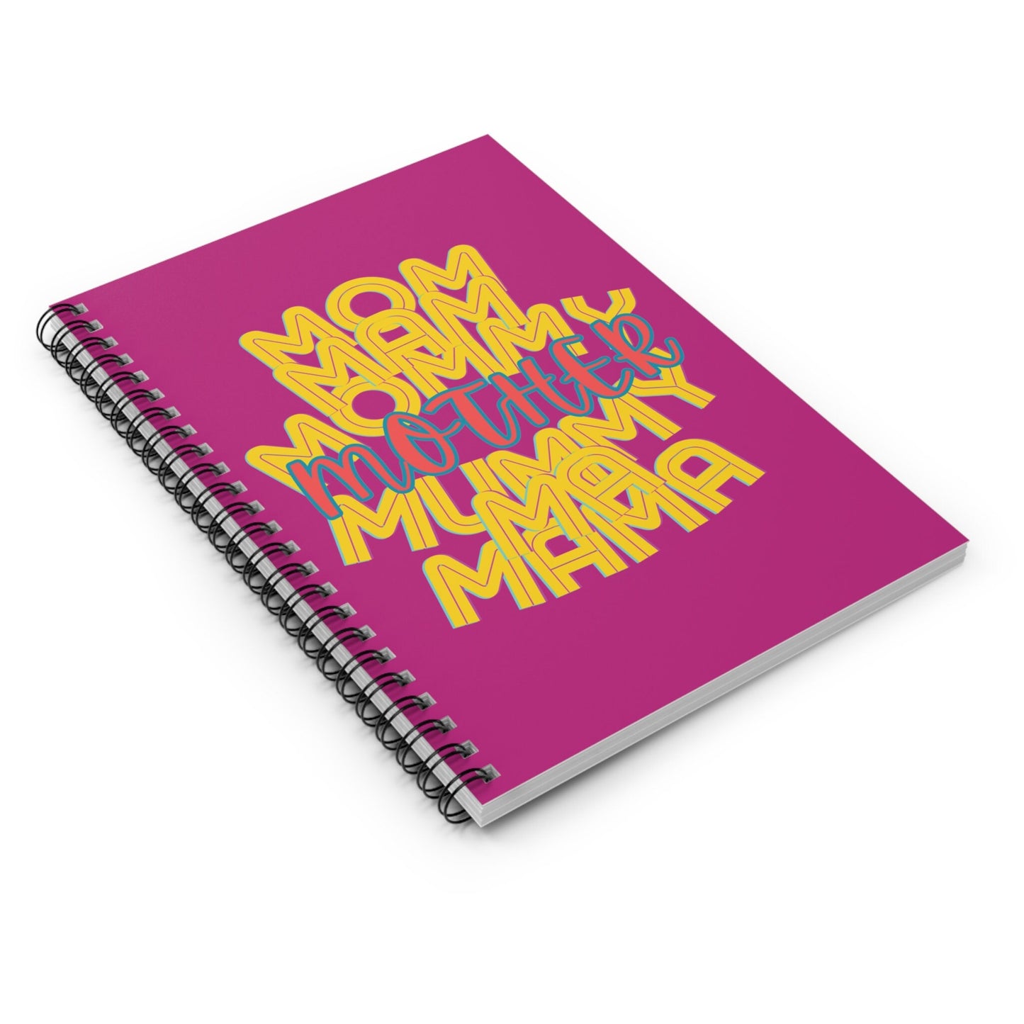 Mother Pink Spiral Notebook, Ruled Line, Mom Mommy Ma Mam Mama Mummy, Love, Mothers Day, Gifts for Women, Writing, Journal, Gender Neutral