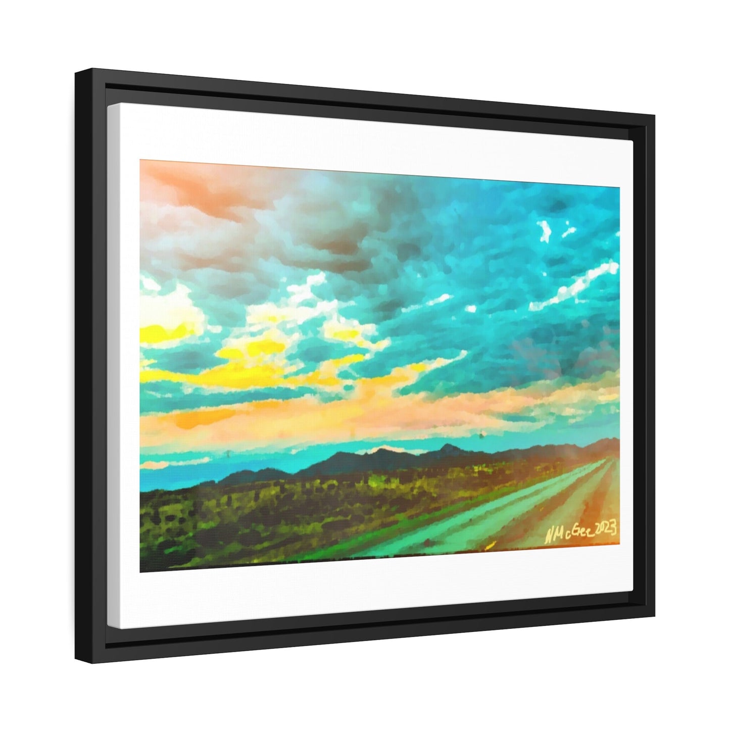 Black Frame Wyoming Landscape, Nature, America, Western, Artwork, Wall Art, Matte Print, Mountains, Gift, Sky, Colorful, Clouds, Sunset, Eco
